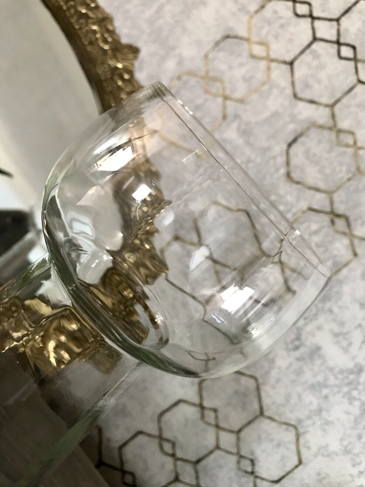 antik Art Déco Glasvase Hyazinthen Glas Vase Zwiebelglas gerippt