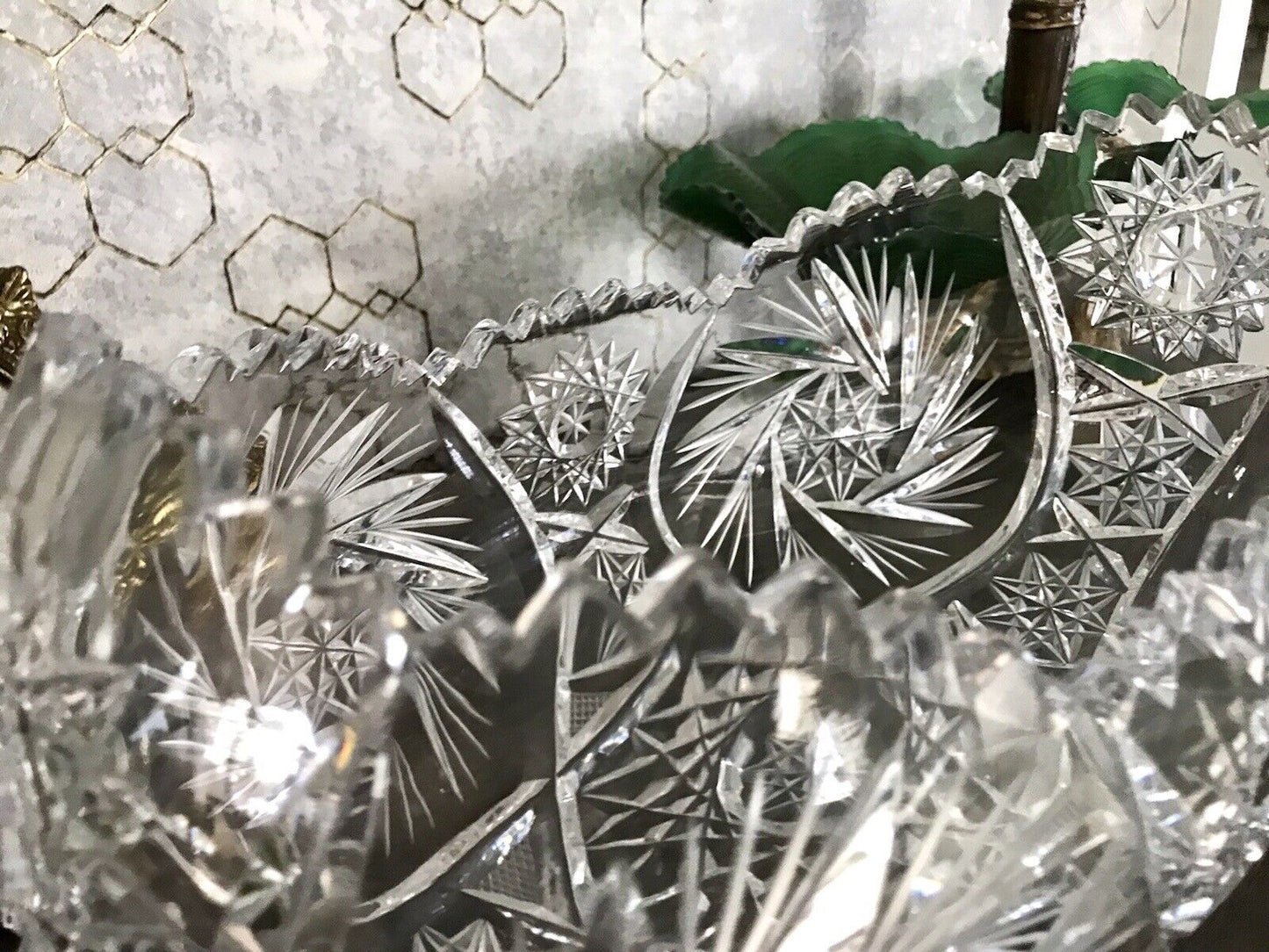Groß EDEL Bleikristall Schale Glasschale Jardiniere Kristallglas Glas Böhmen