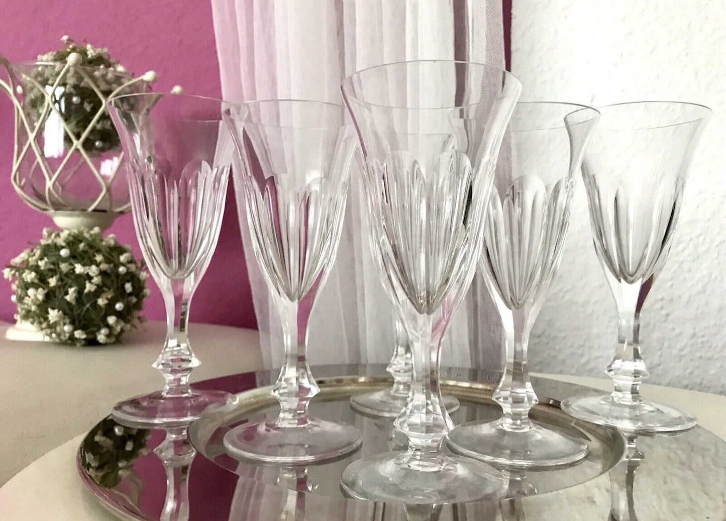 Vintage EDEL 6 Sektflöten Champagnerflöten Gläser Kristallglas Bleikristall WOW