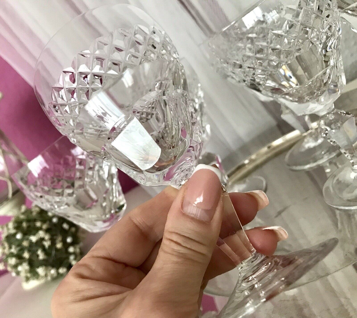 Vintage SEHR EDEL 6x Weingläser Gläser Kristallglas So schön!