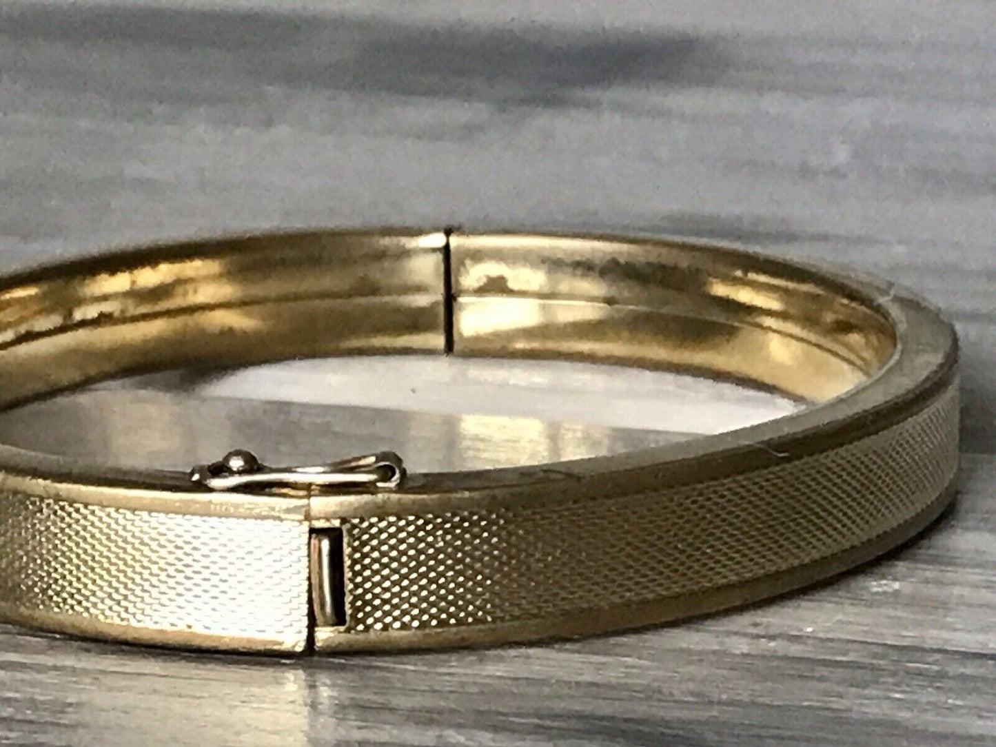 Antik Vintage SP Armband Armreif Klapp- Armspange Amerik. Doublè vergoldet gold