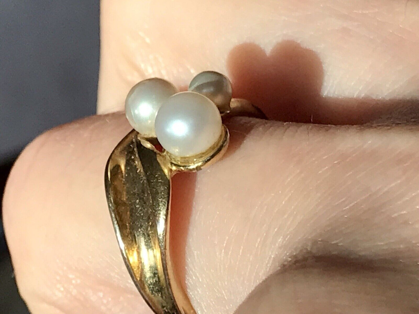 Majorica Edel DAMEN RING Perlen Gr.56 57 vergoldet 925 Silber