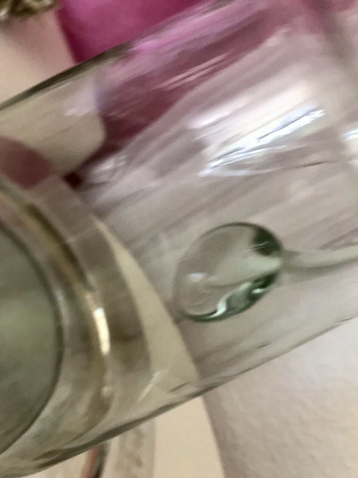 Antik groß Krug Glas Karaffe Kanne Wasserkrug Glas mundgeblasen light türkis