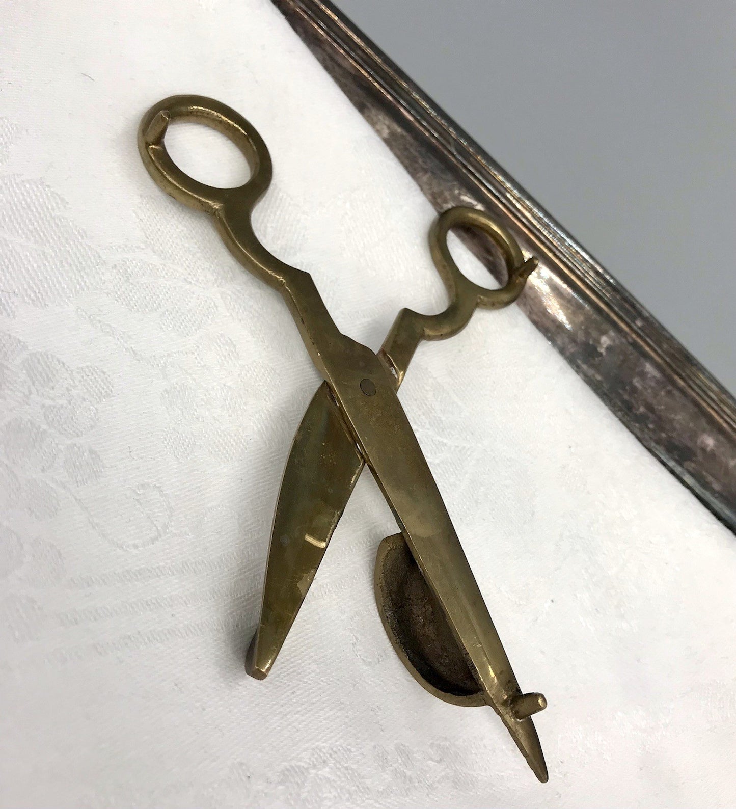 Alt Vintage Messing Dochtschere massiv