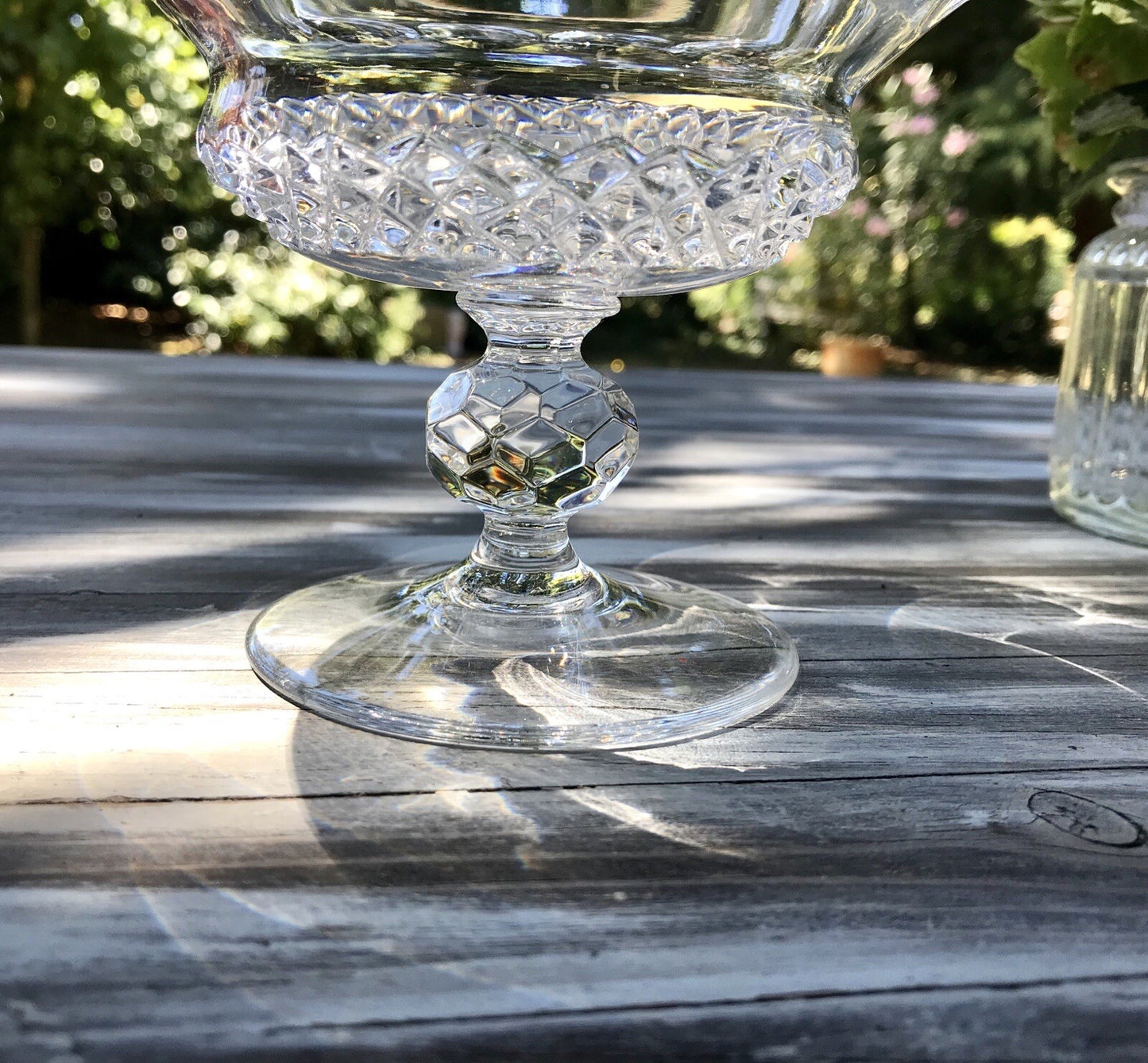 Alt Vintage Bleikristall Schale auf Fuß Glasschale Kristallglas Glas Edel
