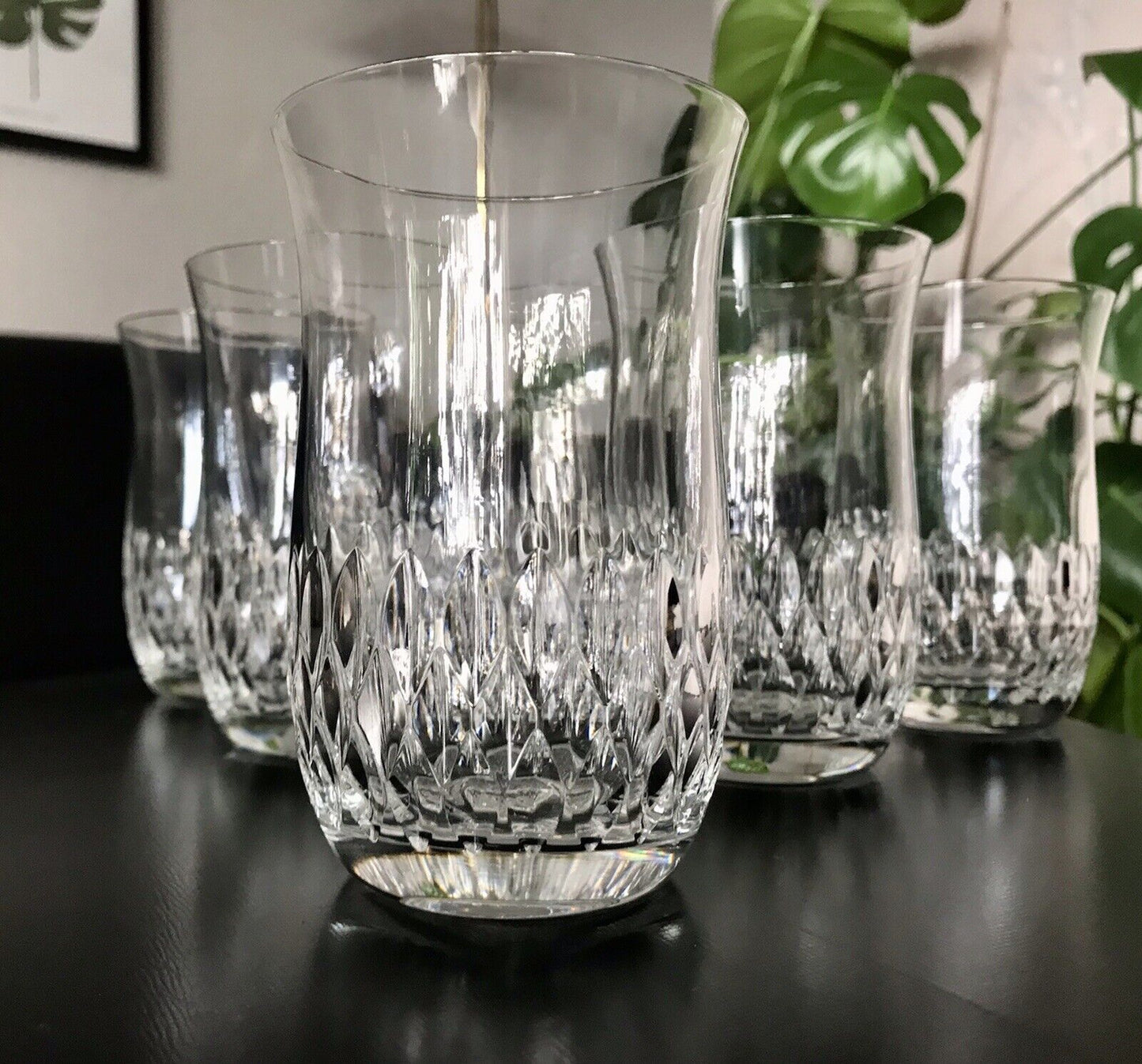 Vintage 6 EDEL Wassergläser Trinkbecher Glas Kristallglas