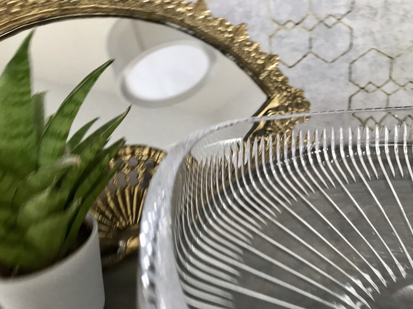 Vintage EDEL Bleikristall Schale Glasschale Kristallglas Glas Groß Schliff