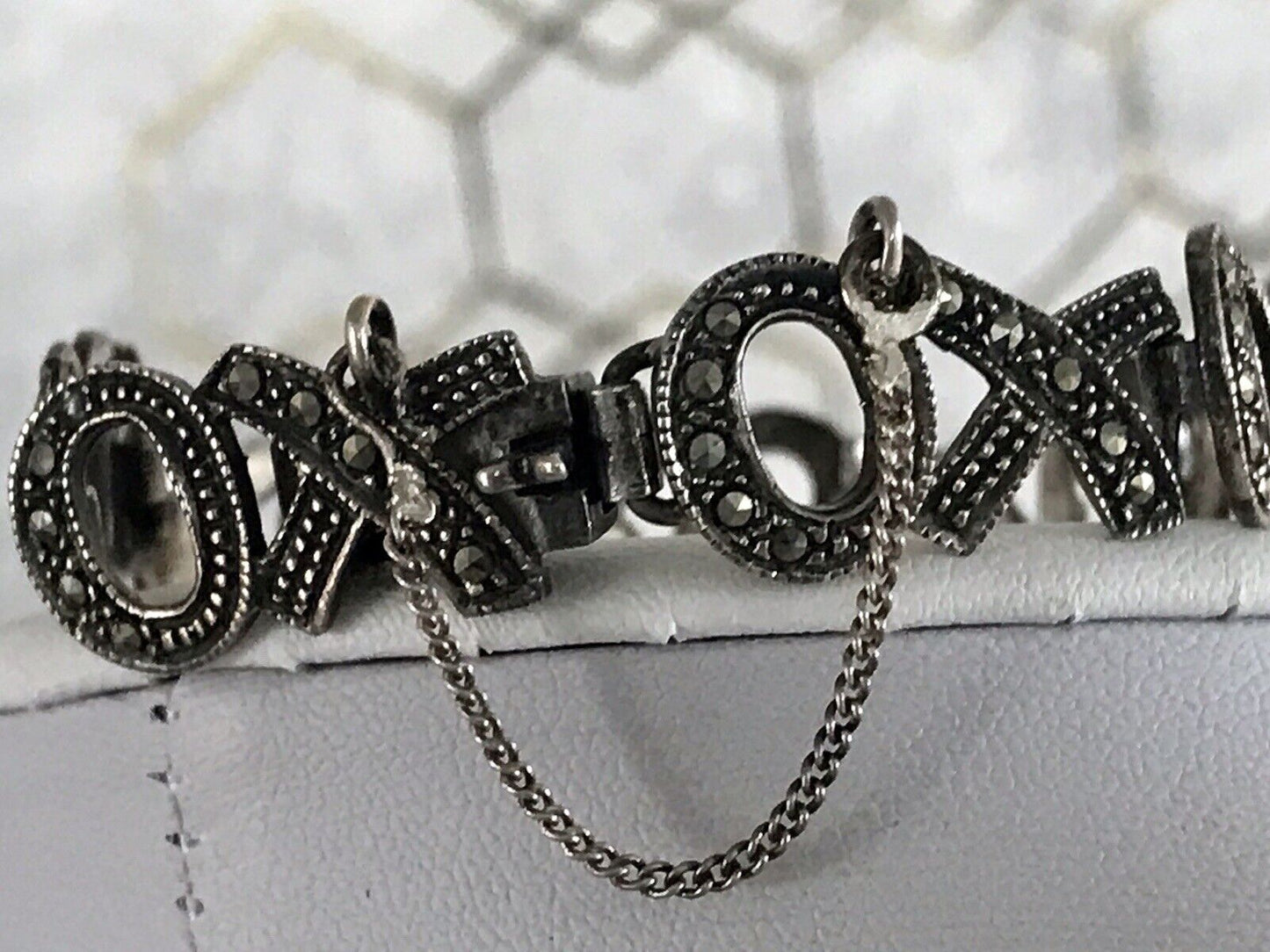 Vintage faszinierendes Armband XO Markasite Silber WOW
