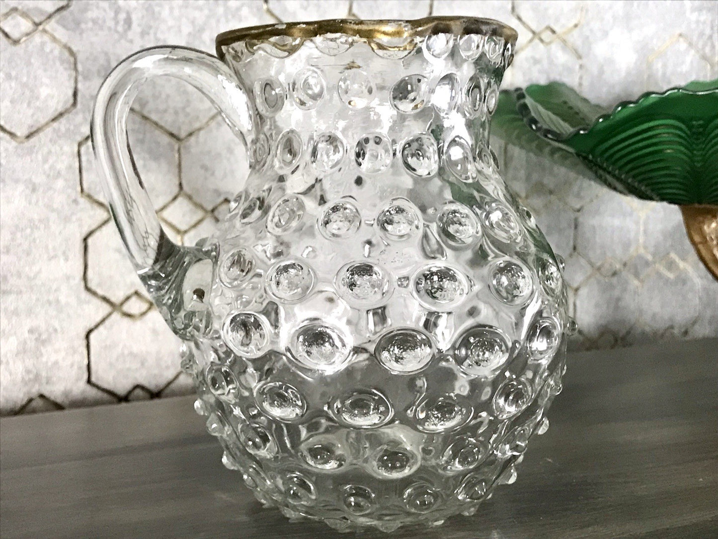 Anti Krug Glaskrug Kanne Karaffe Nuppen Abriss Zwar&Neugebauer Weißwasser 0,6 L