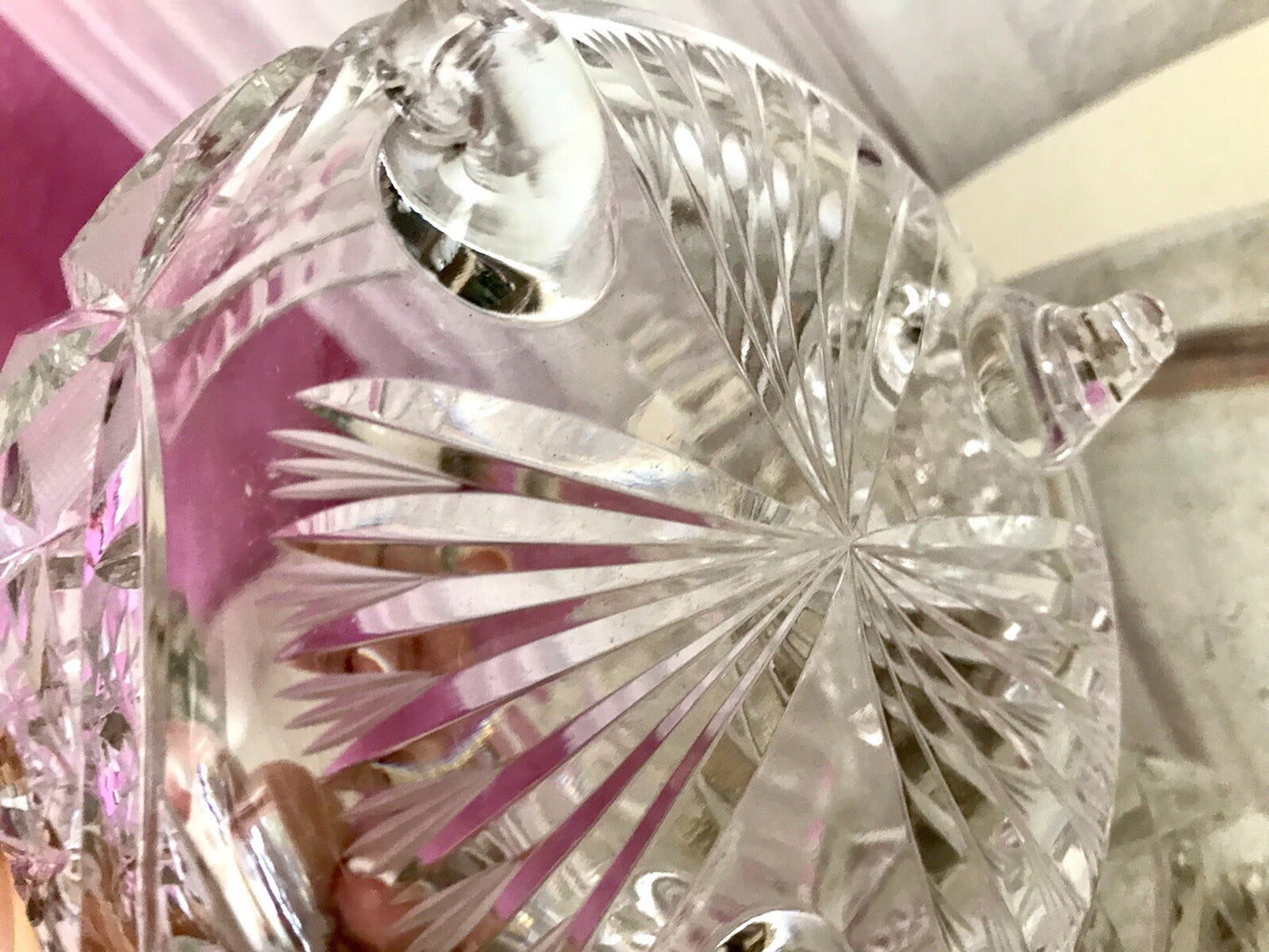 Alt Vintage Bleikristall Bonboniere Schale Glas edel Kristallglas PRL Polen