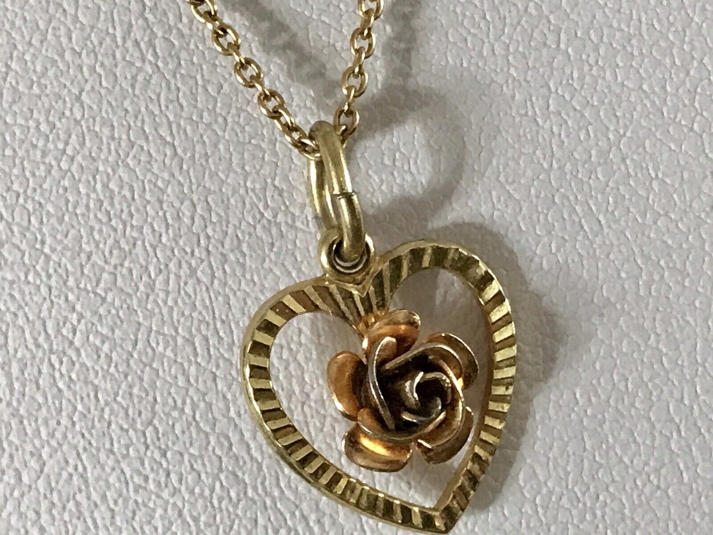 vergoldete 925 Silber Halskette mit vergoldetem Herz Rose Anhänger gold Farbe