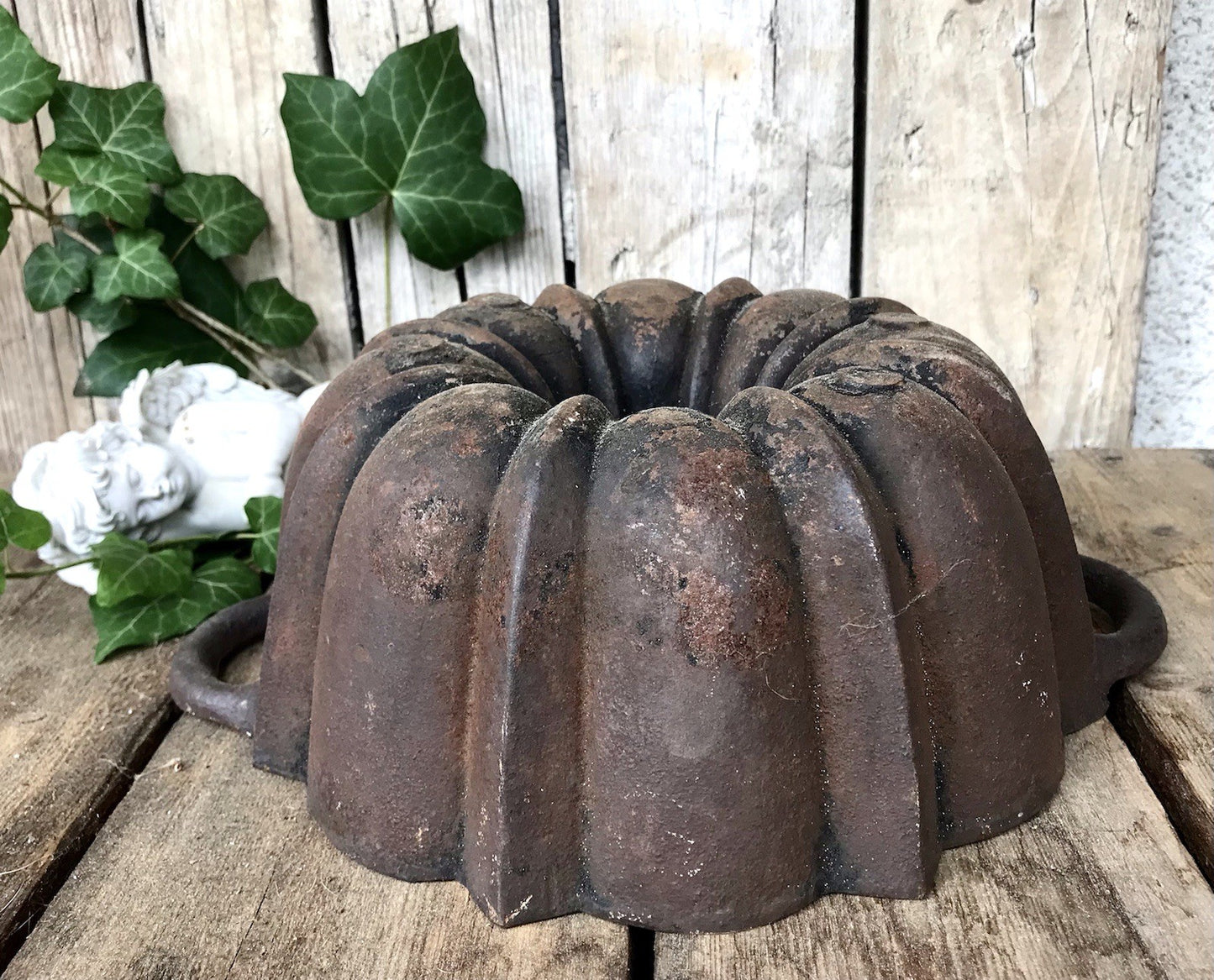 Antik Eisenguss Guglhupf Form Kuchen Backform Gusseisen