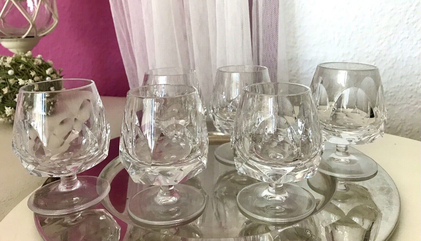 Vintage EDEL 6 Cognacschwenker Cognac Gläser Kristallglas Nachtmann Alexandra