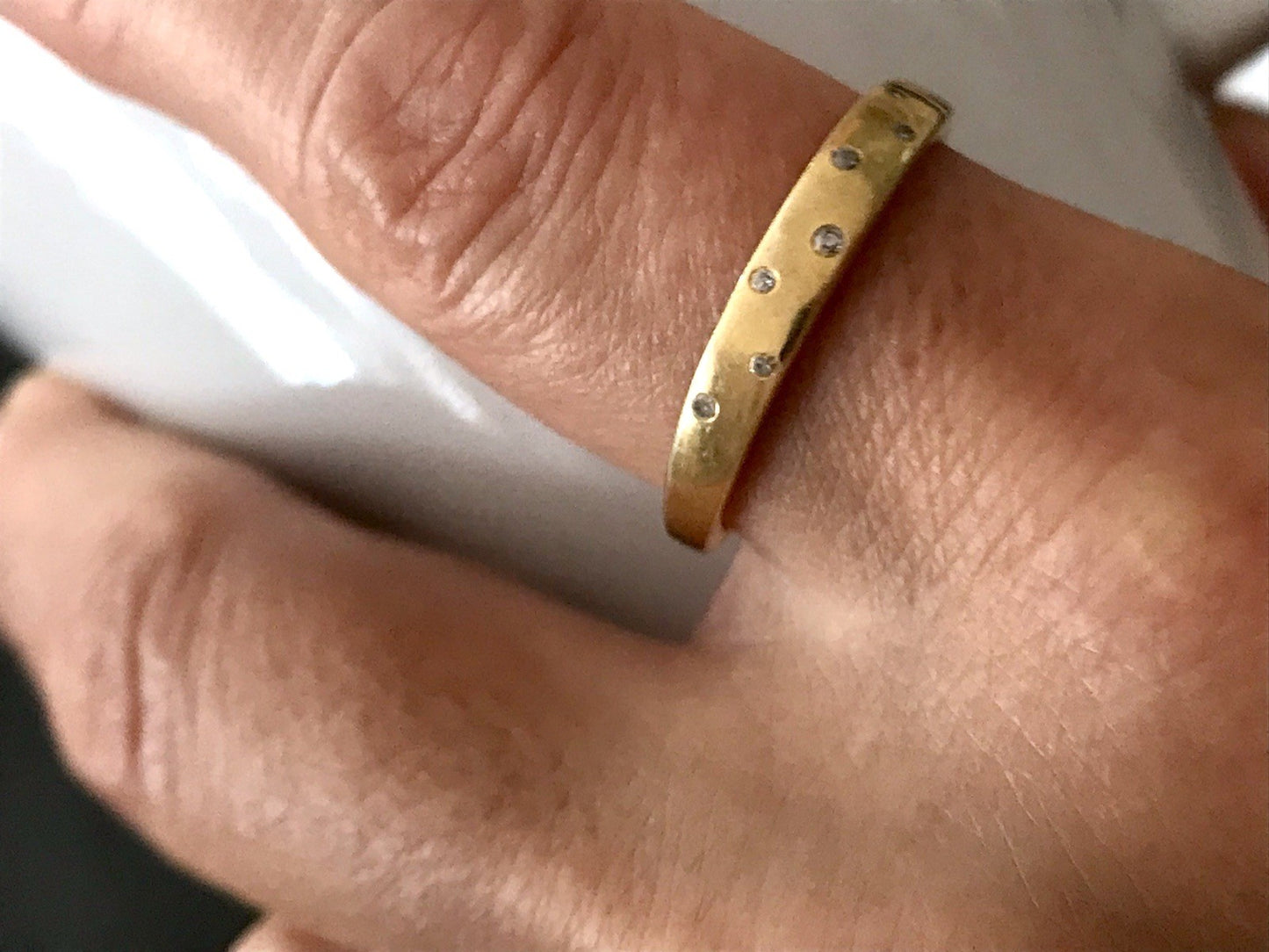 Vintage Ring farblose Steine Silber 925 vergoldet ~Gr.63 JLO