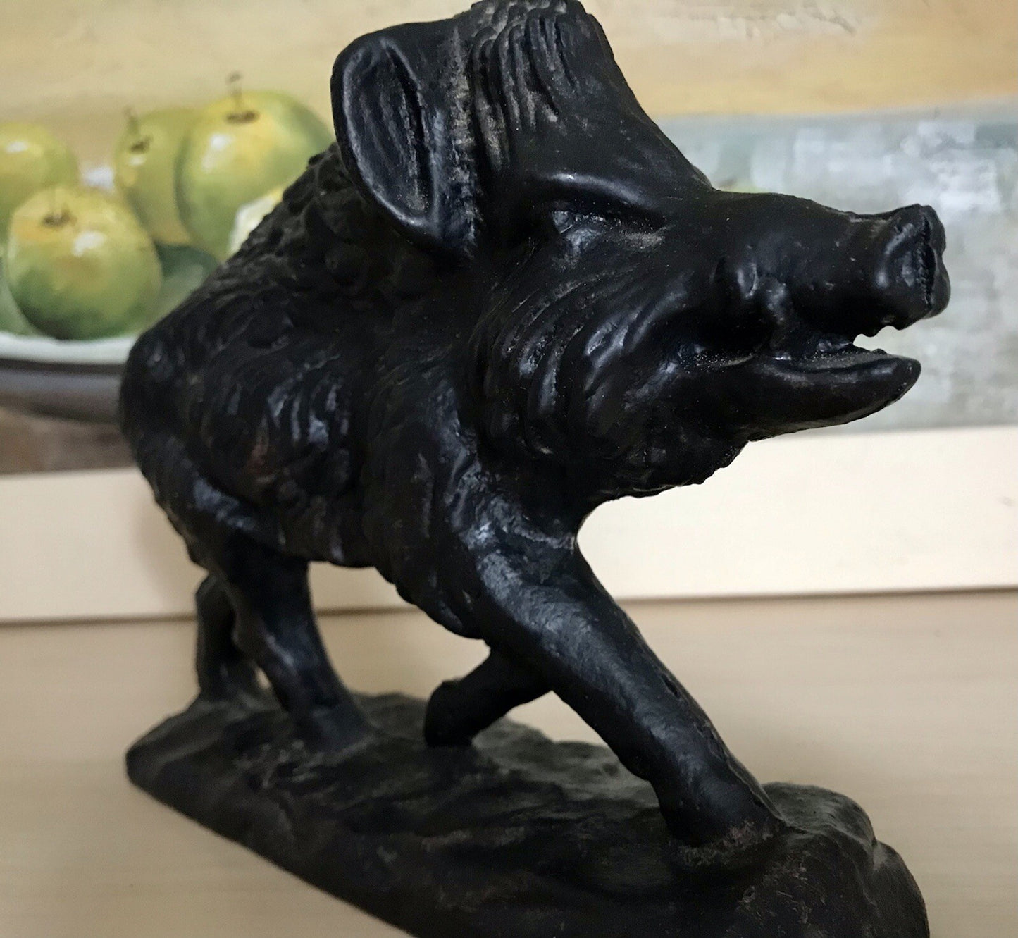 Alt antik? Eisenguss Skulptur Figur Schwein Wildschwein Gusseisen