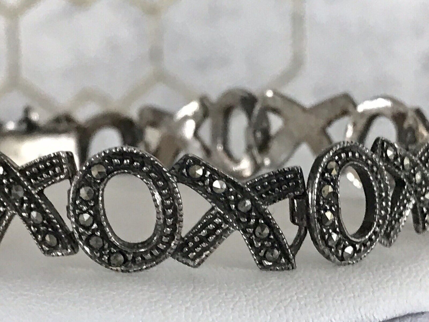 Vintage faszinierendes Armband XO Markasite Silber WOW