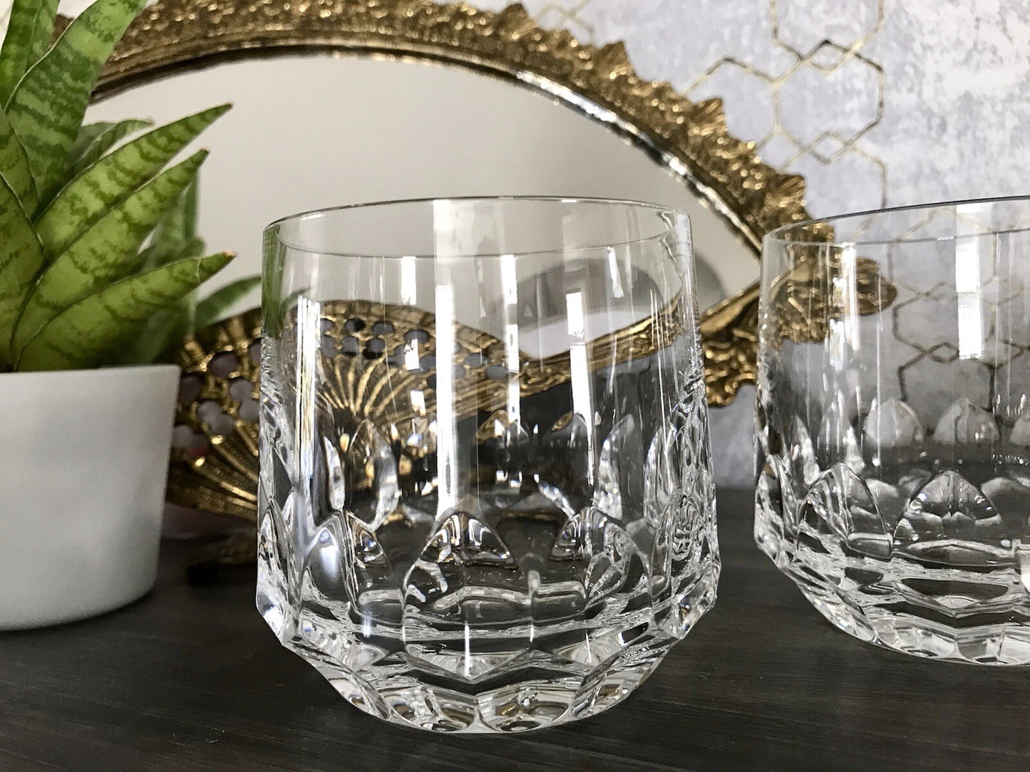 Vintage Edel 3x Whisky Gläser Kristallglas Peill & Putzler Bleikristall