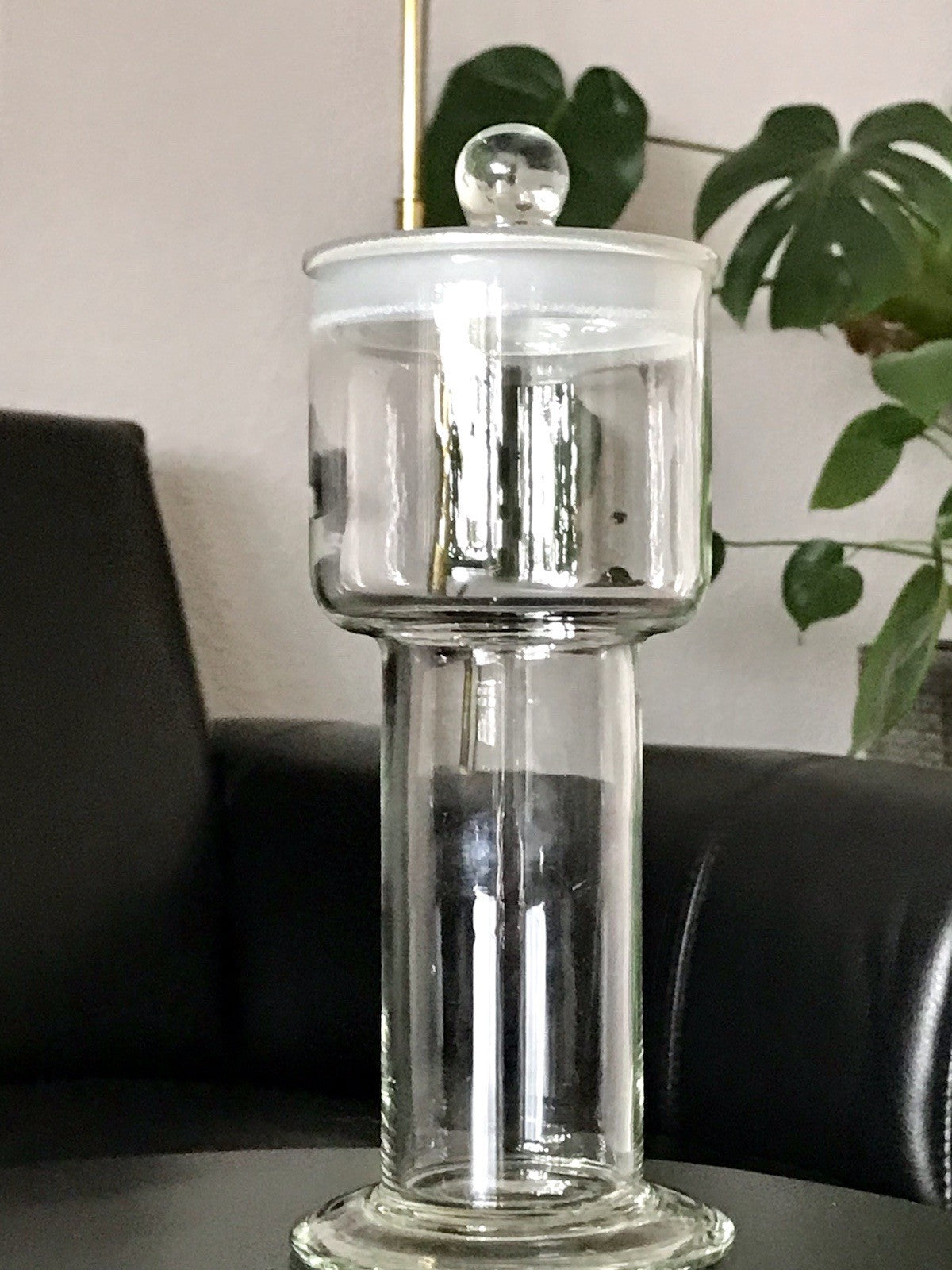 Antik seltene Art Déco Glasdose Deckeldose Dose Gefäß Glas