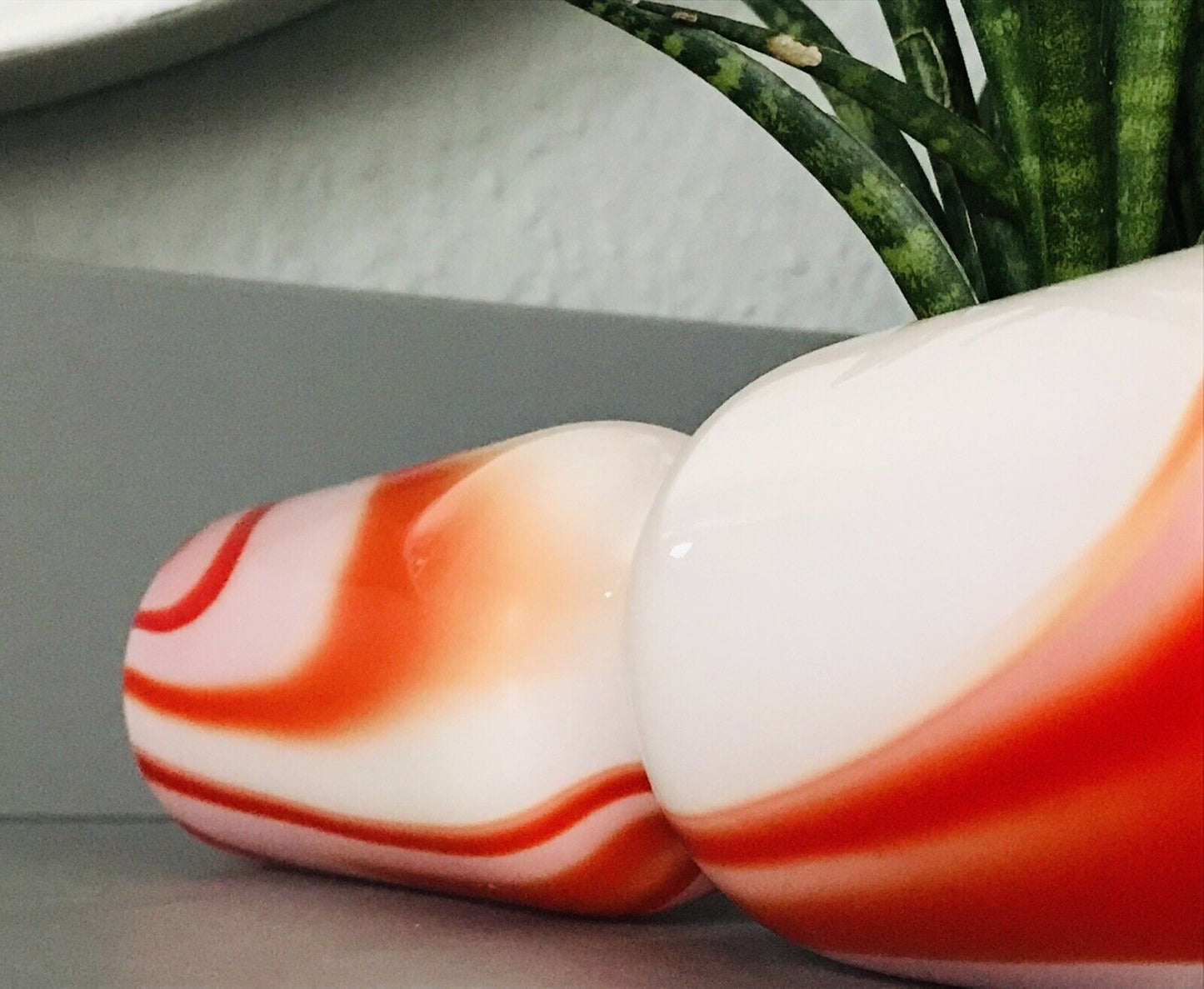 Carlo Moretti Vintage Vase Murano Glasvase rot weiß