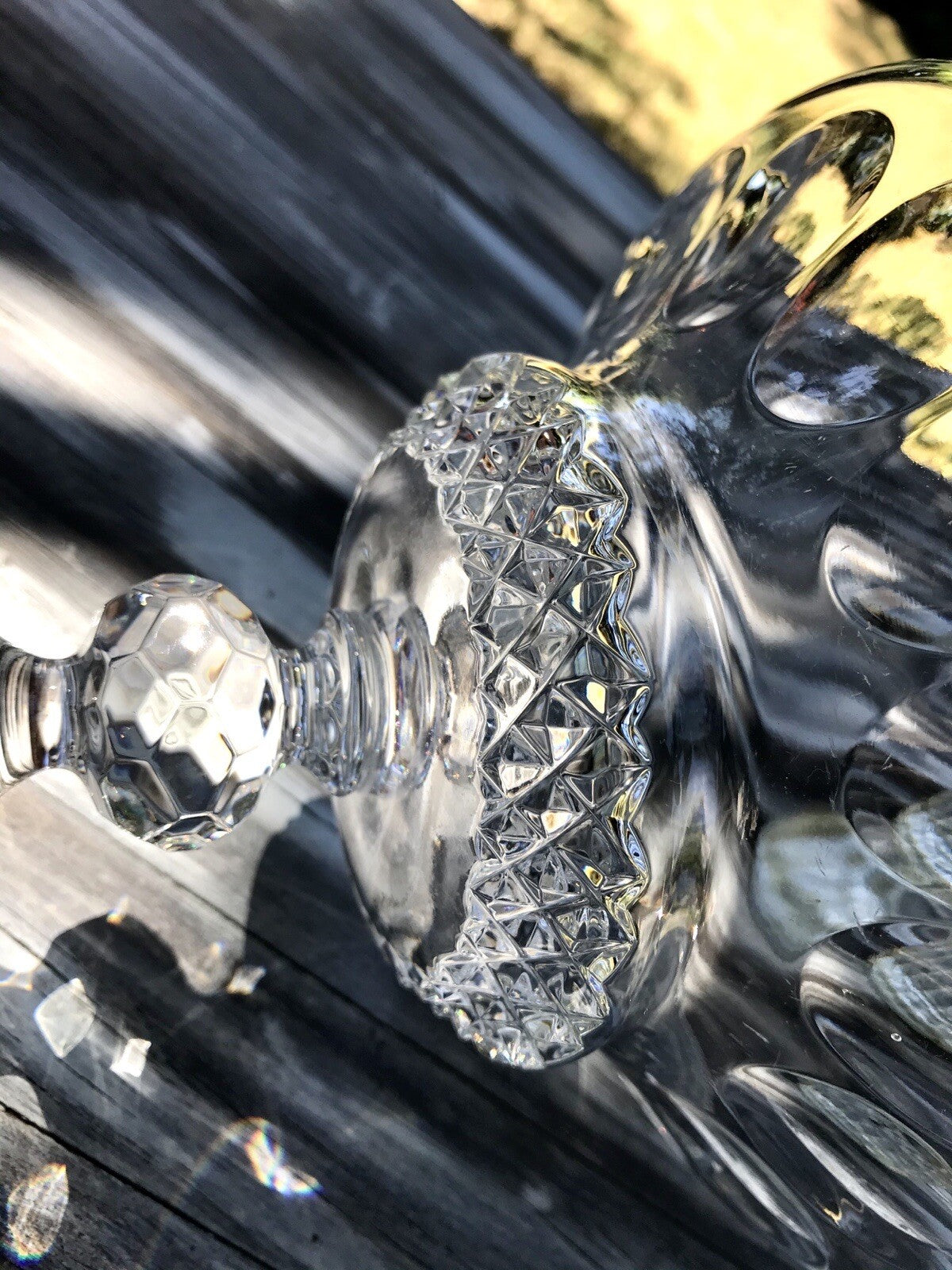 Alt Vintage Bleikristall Schale auf Fuß Glasschale Kristallglas Glas Edel