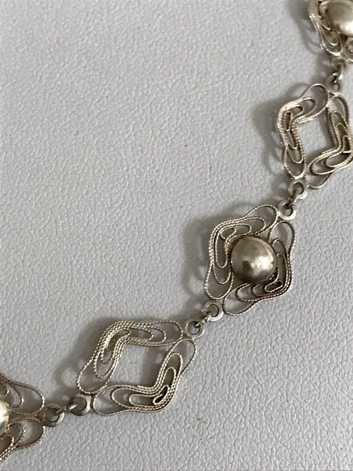 Alt Vintage Edel 835 Silber Collier Halskette