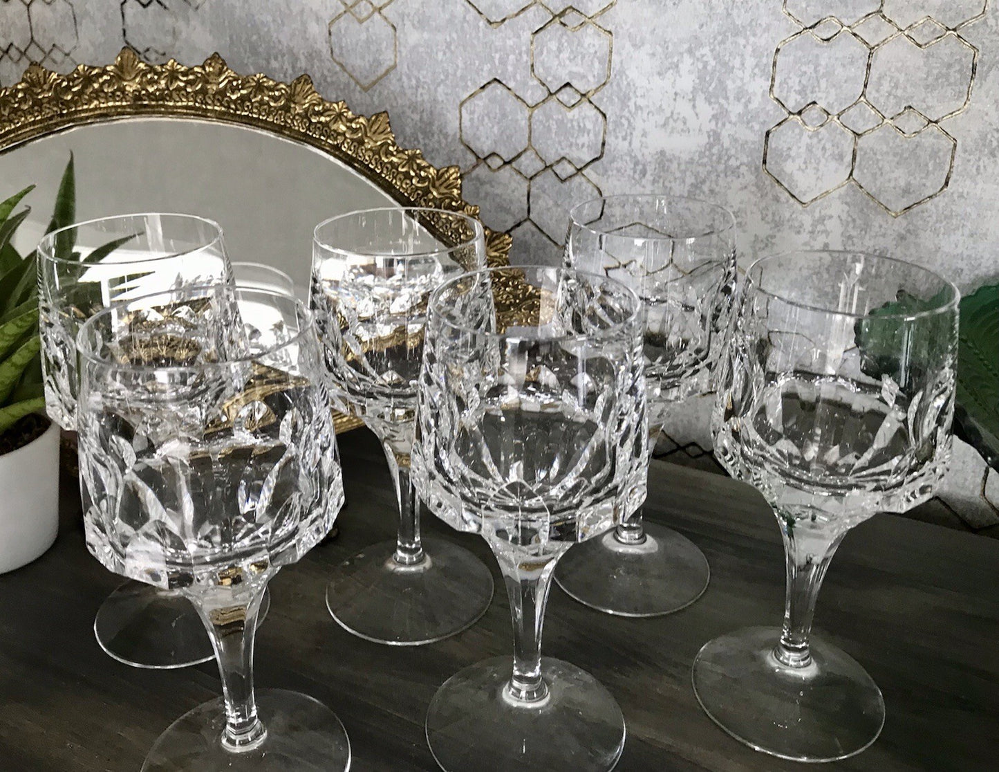 Vintage Edel 6x Weingläser Gläser Kristallglas Peill & Putzler Bleikristall