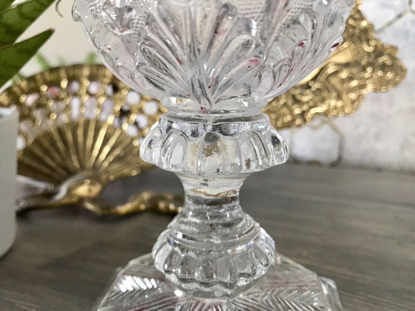 Antik Fußbecher Kelch Becher Weinglas Pokalglas Kristallglas? ~1830