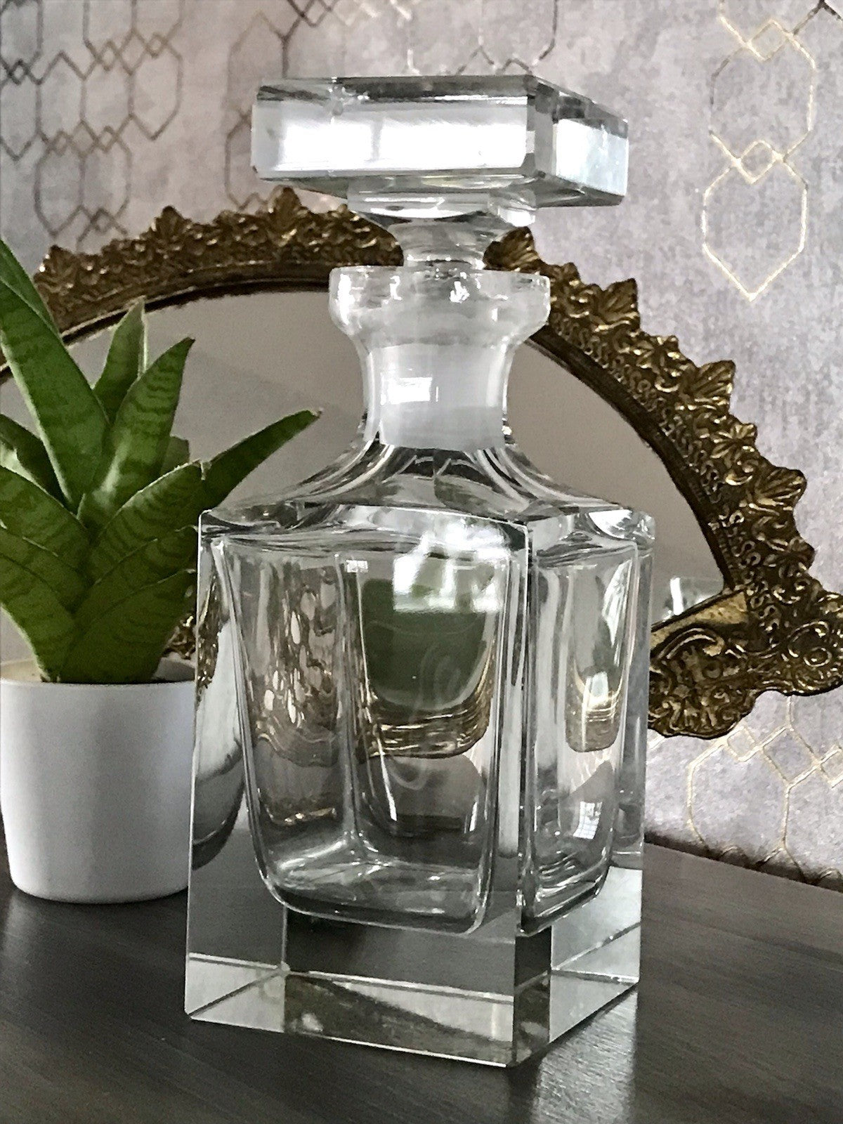 Antik ? Art Déco Kristallglas Design Moser? Posselt ? Karaffe EDEL geometrisch