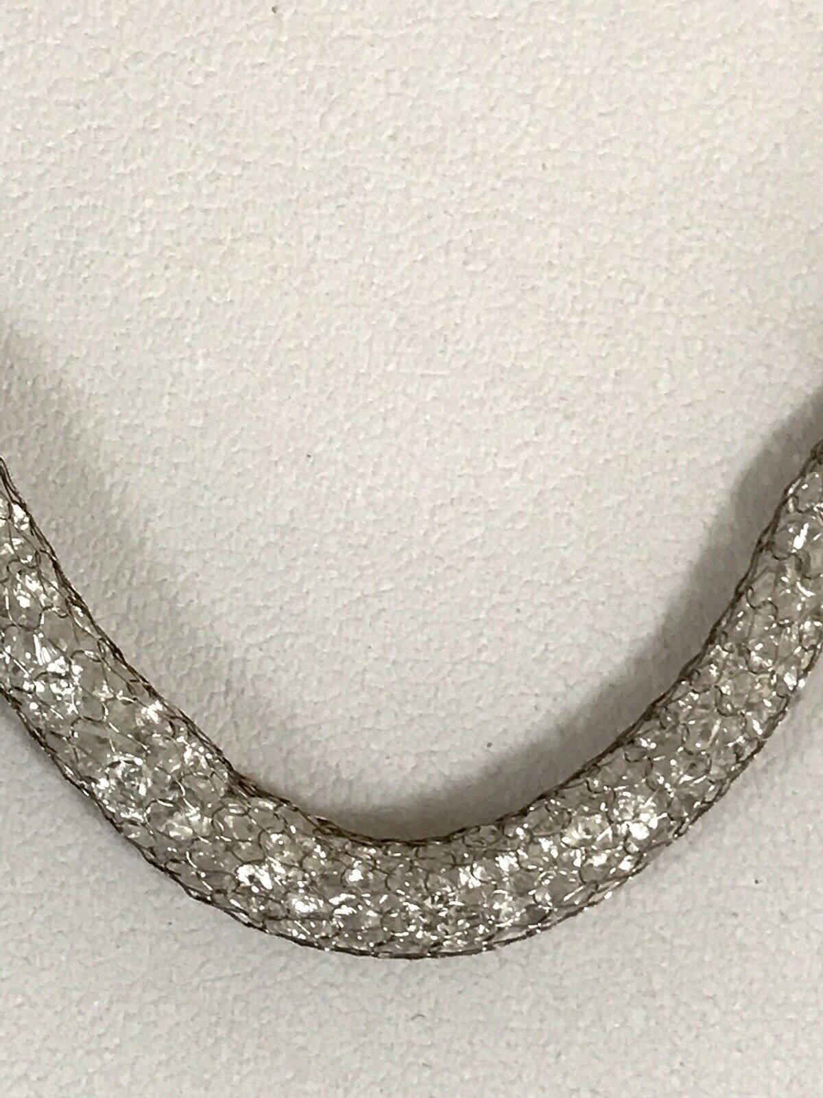 Alt Vintage Edel Gold 333 Gold & 925 Silber Collier Halskette Goldnetz Steine