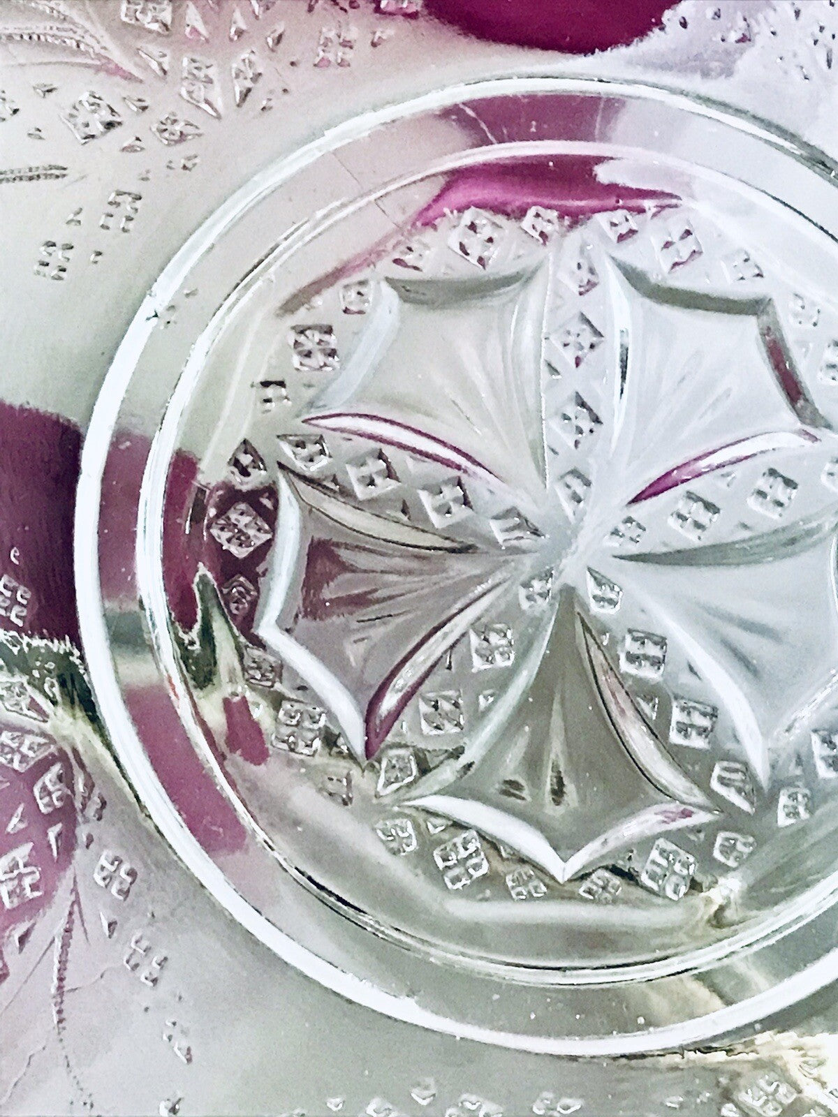 Antik Jugendstil gewellter Serviettenrand Pressglas Schale Glas so schön!
