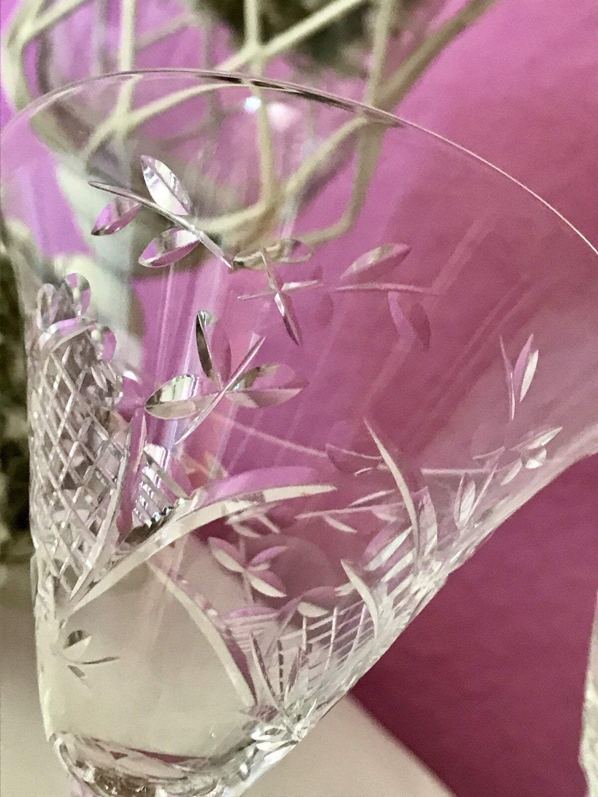 Antik Edel Art Déco 6x Weingläser Gläser Schliffdekor