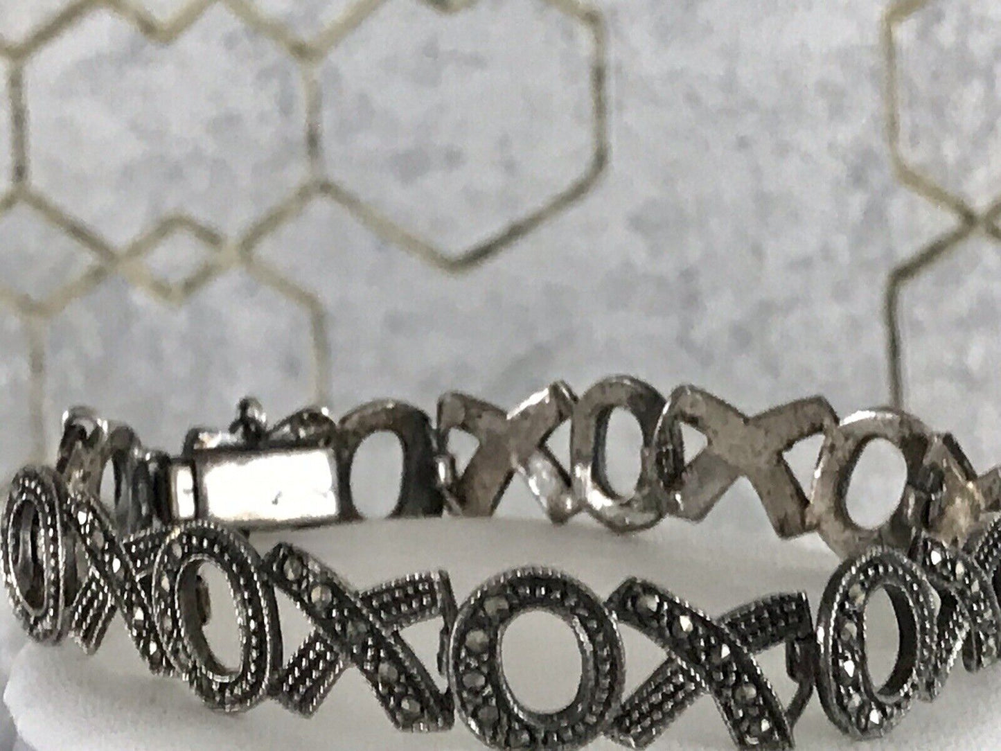 Vintage faszinierendes Armband XO Markasite Silber WOW
