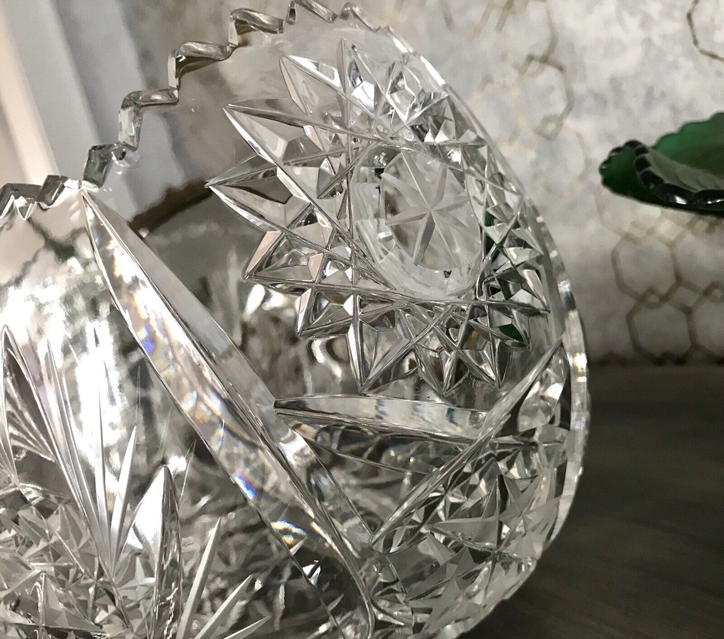 Groß EDEL Bleikristall Schale Glasschale Jardiniere Kristallglas Glas Böhmen