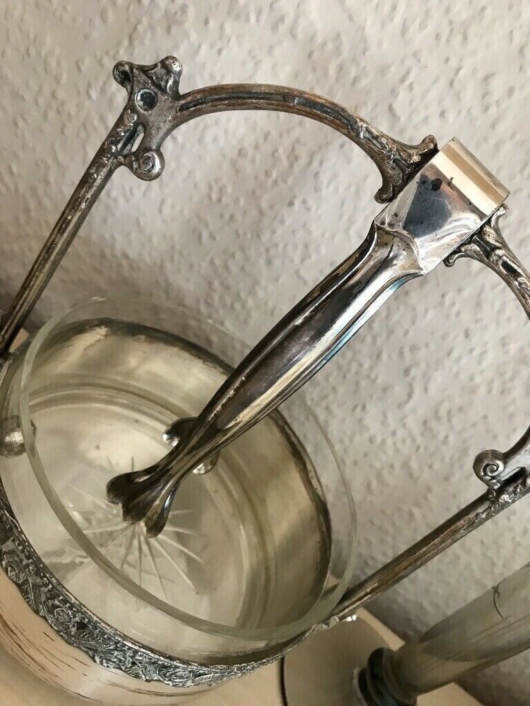 Alt antik Art Déco versilbert Gebäckzange Konfektzange Quist schön