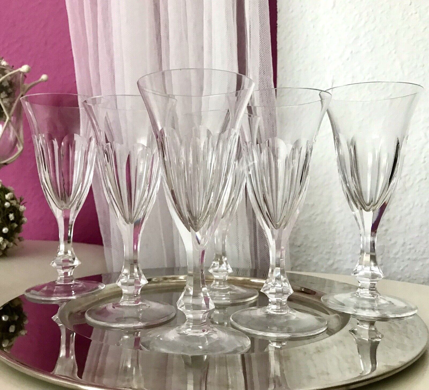 Vintage EDEL 6 Sektflöten Champagnerflöten Gläser Kristallglas Bleikristall WOW