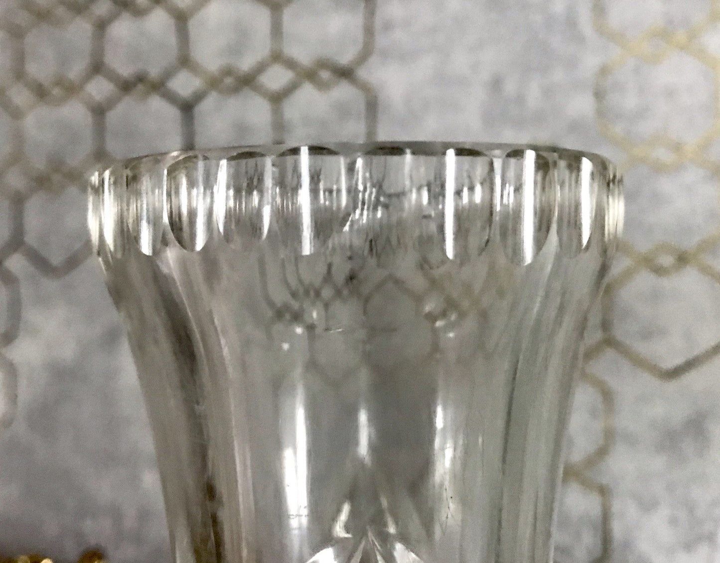 Antik Vase Glasvase Kristallglas geschliffen Jugendstil Art Déco