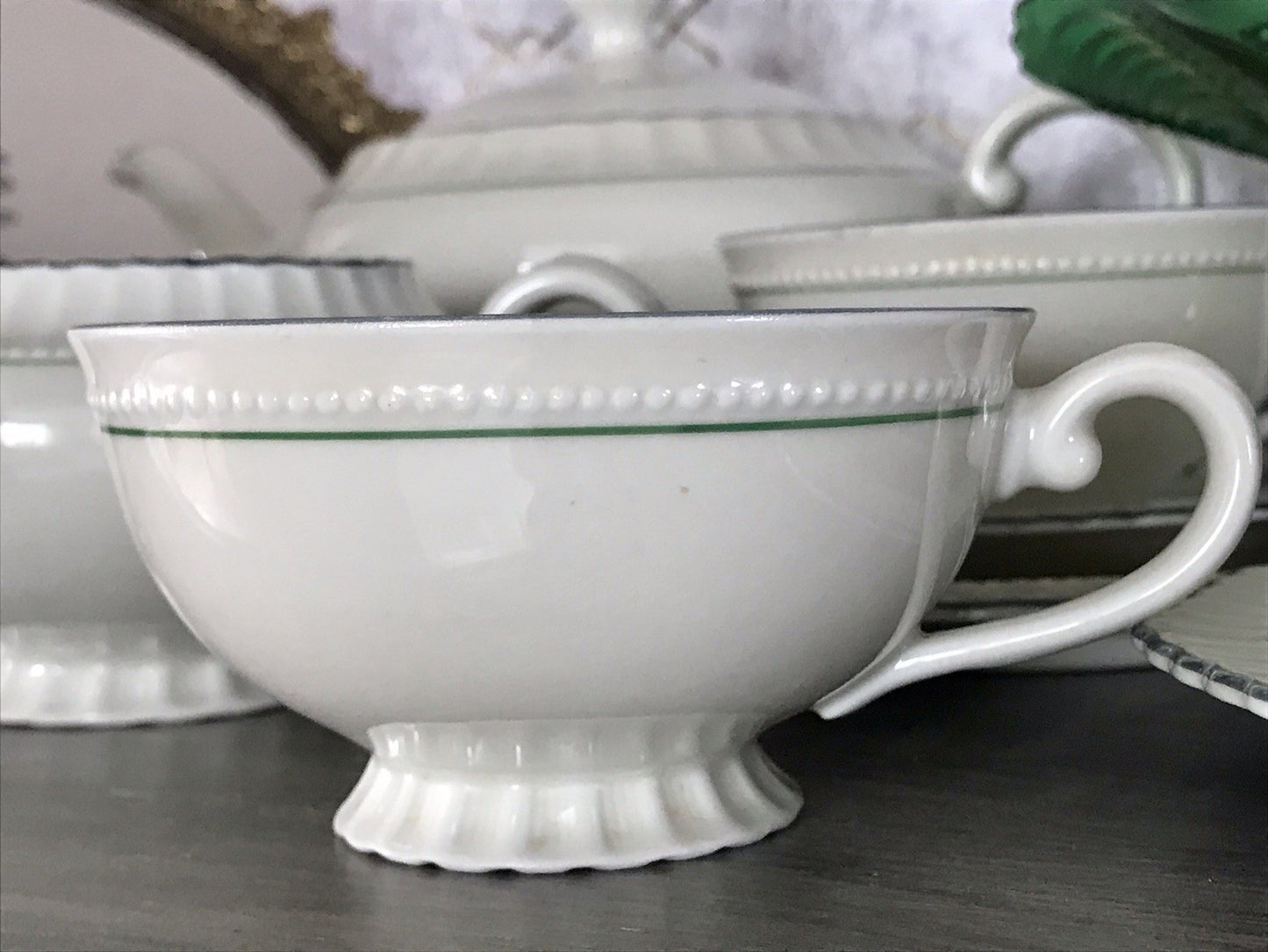 Antik Edel Art Déco Porzellan Kaffeeservice 8 Pers. SCHÖN Schlaggenwald Böhmen