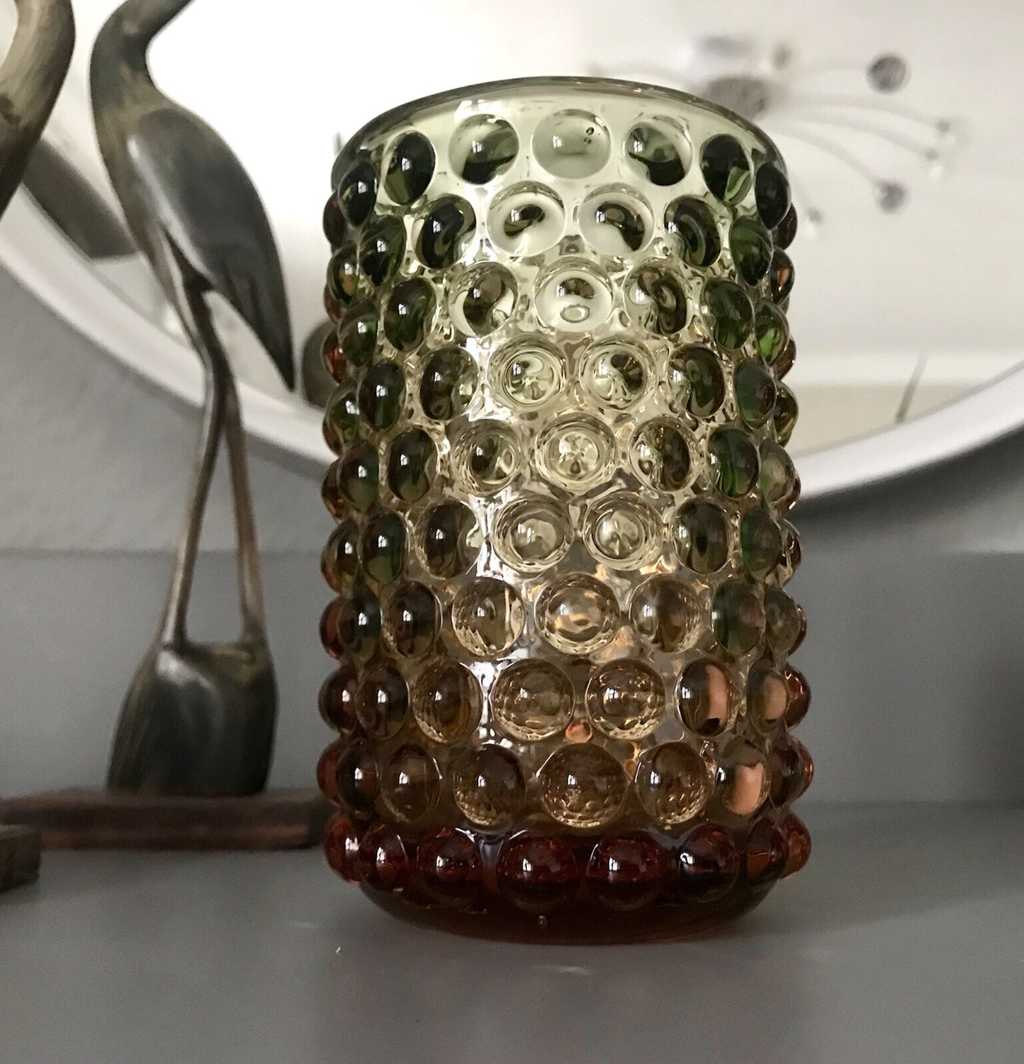 Vintage Designer Vase Glasvase Glas mundgeblasen WMF Erich Jachmann