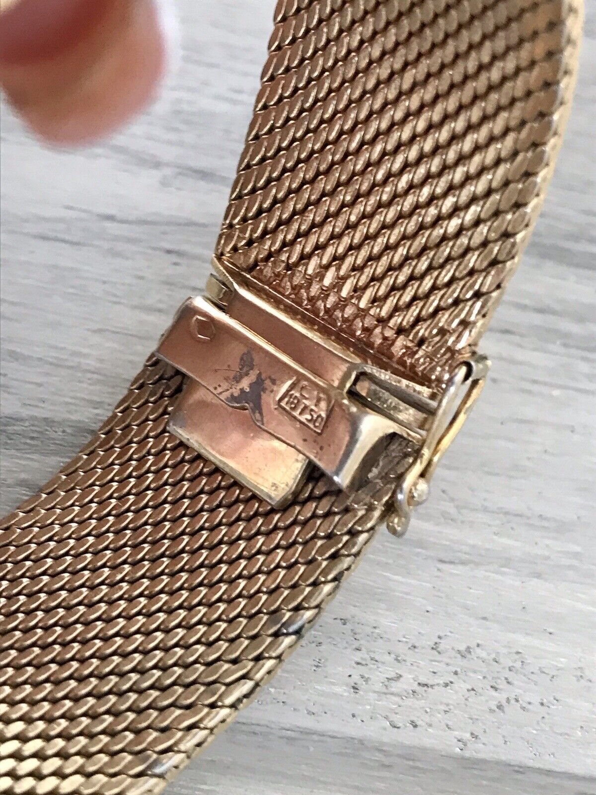 Vintage wunderschönes breites Teppicharmband Armband vergoldet