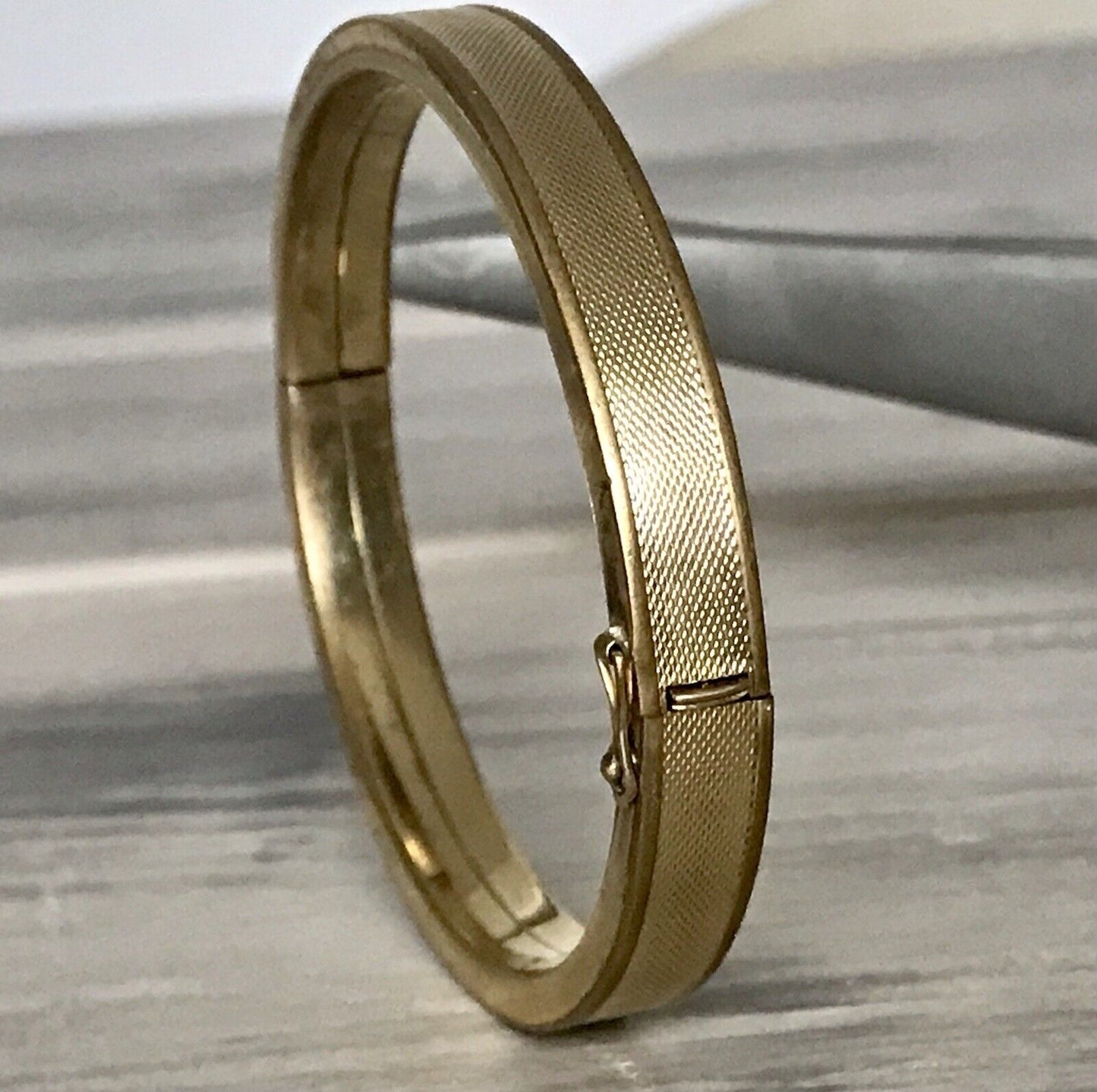 Antik Vintage SP Armband Armreif Klapp- Armspange Amerik. Doublè vergoldet gold