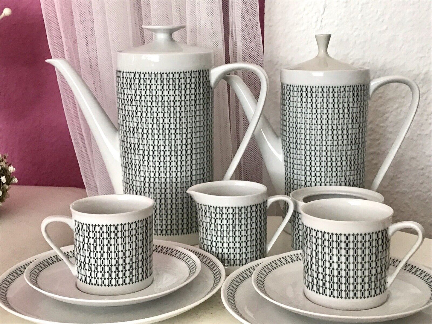 Vintage 60er Porzellan Eschenbach Kaffeeservice Tète a Tète 2 Personen
