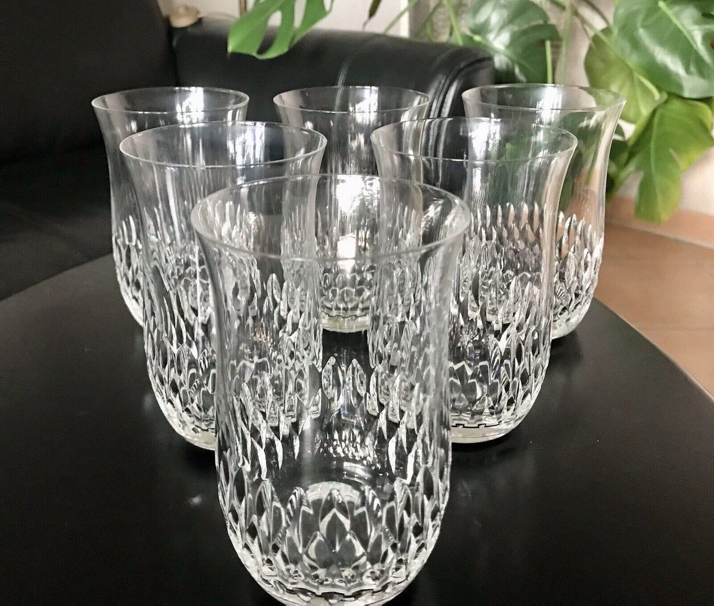 Vintage 6 EDEL Wassergläser Trinkbecher Glas Kristallglas