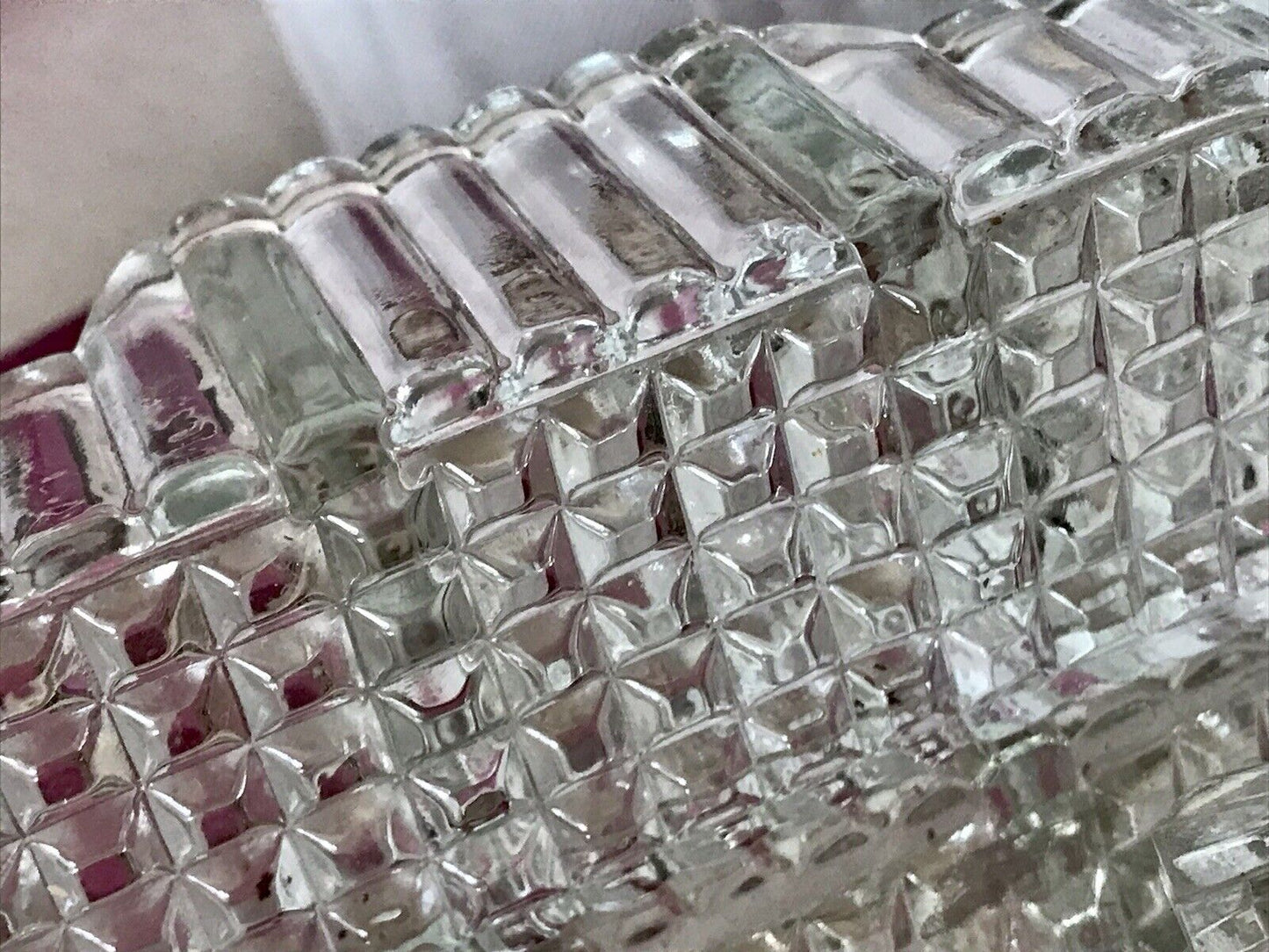 Antik Art Déco Pressglas Salz & Pfeffer Menage Saliere Gewürzständer Glas