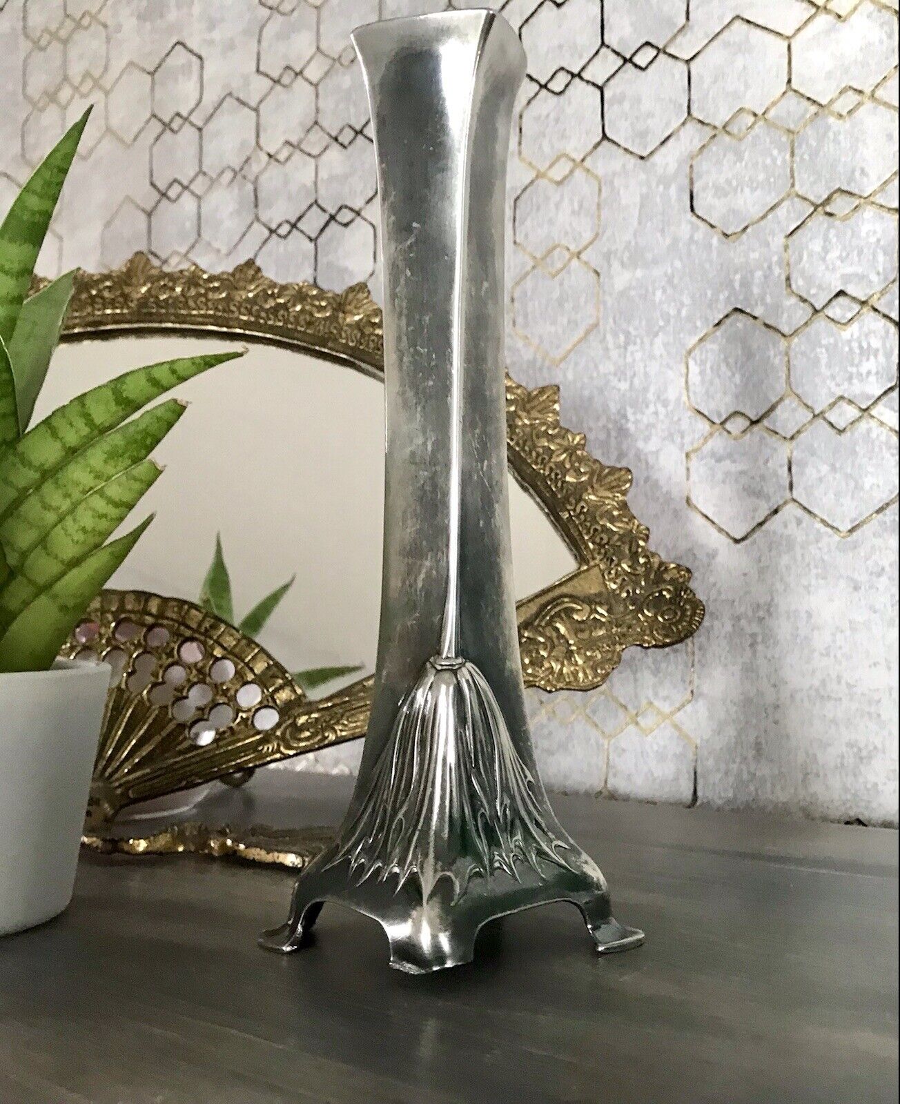 Antik Edel Jugendstil Argentor Wien Kerzenleuchter ? Vase? versilbert