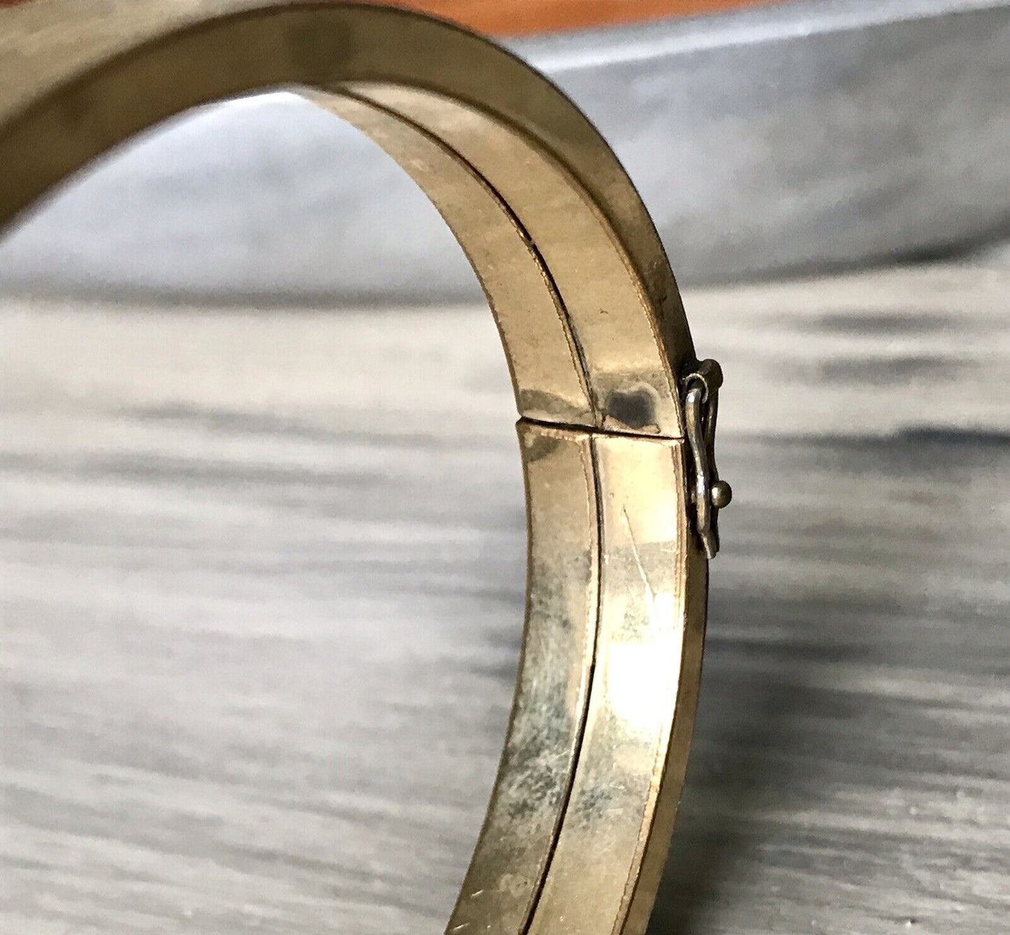 Antik Vintage Armband Armreif Klapp- Armspange Amerik. Doublè vergoldet gold