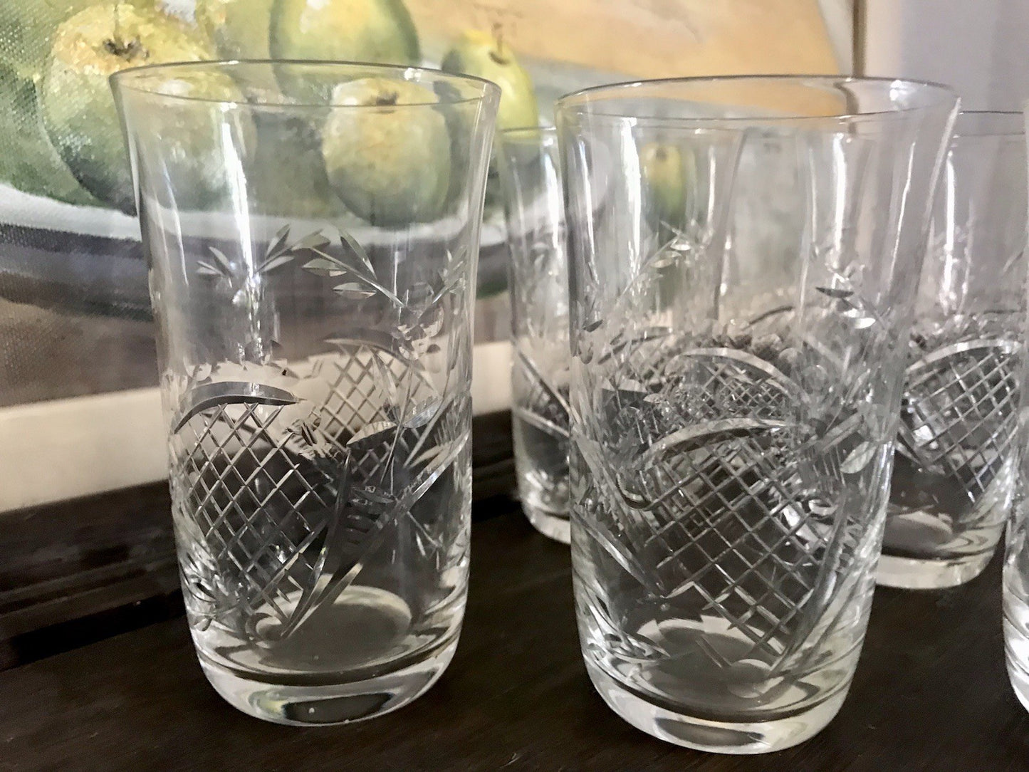 Antik Art Déco EDEL 10 Wassergläser Gläser Becher Glas Kristallglas geschliffen