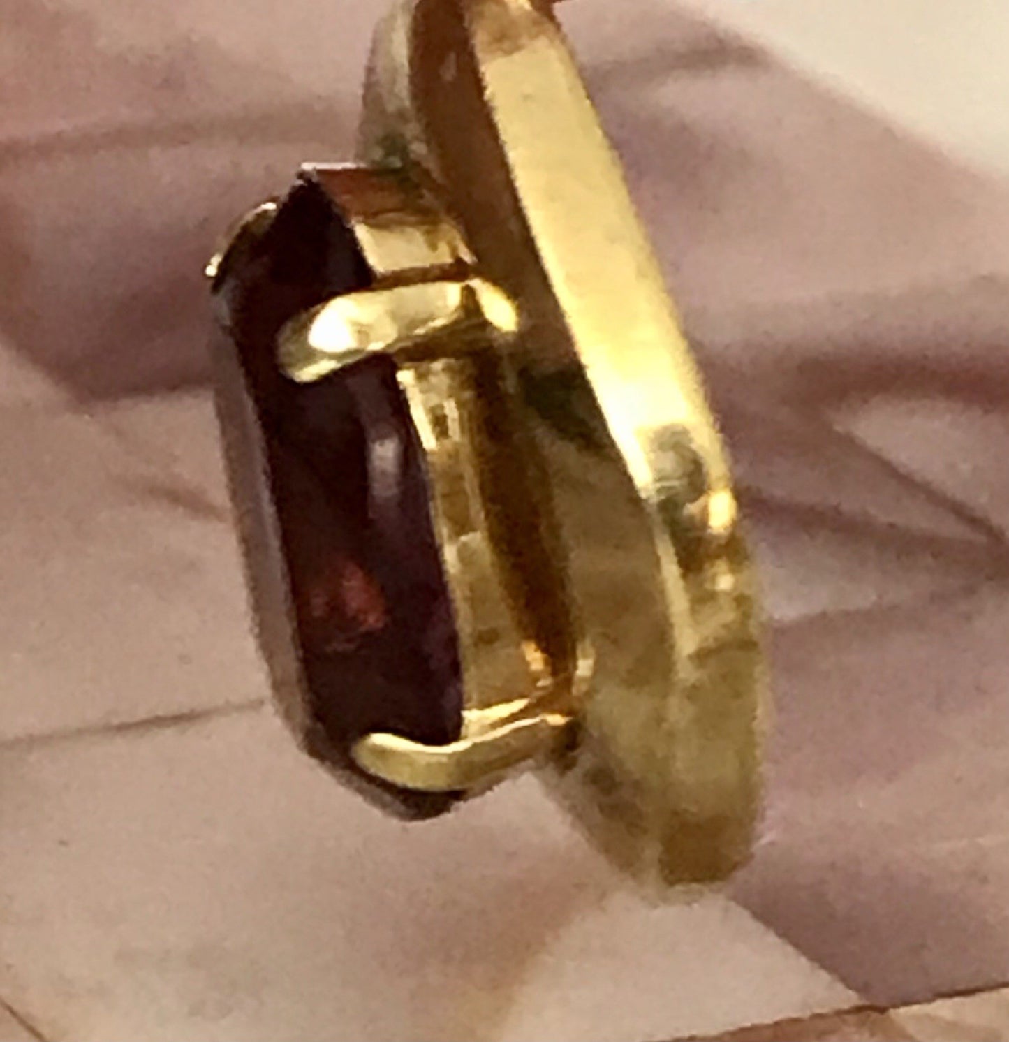 Vintage Designer Anhänger lila Stein Amethyst? Amerik. Doublè vergoldet