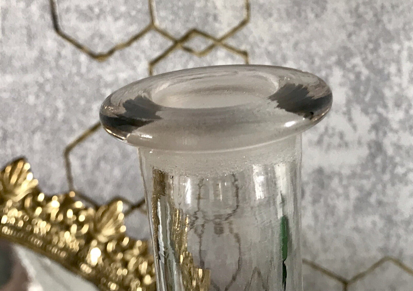 Antik Vintage Glaskaraffe Karaffe Zier- Schliff