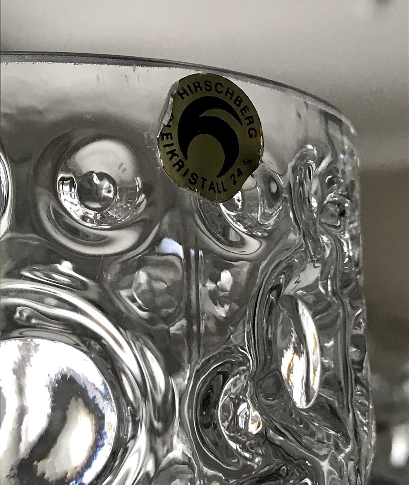 Vintage 60er 70er Design hohe Glasvase Glas Vase Bubble Op Art Hirschberg