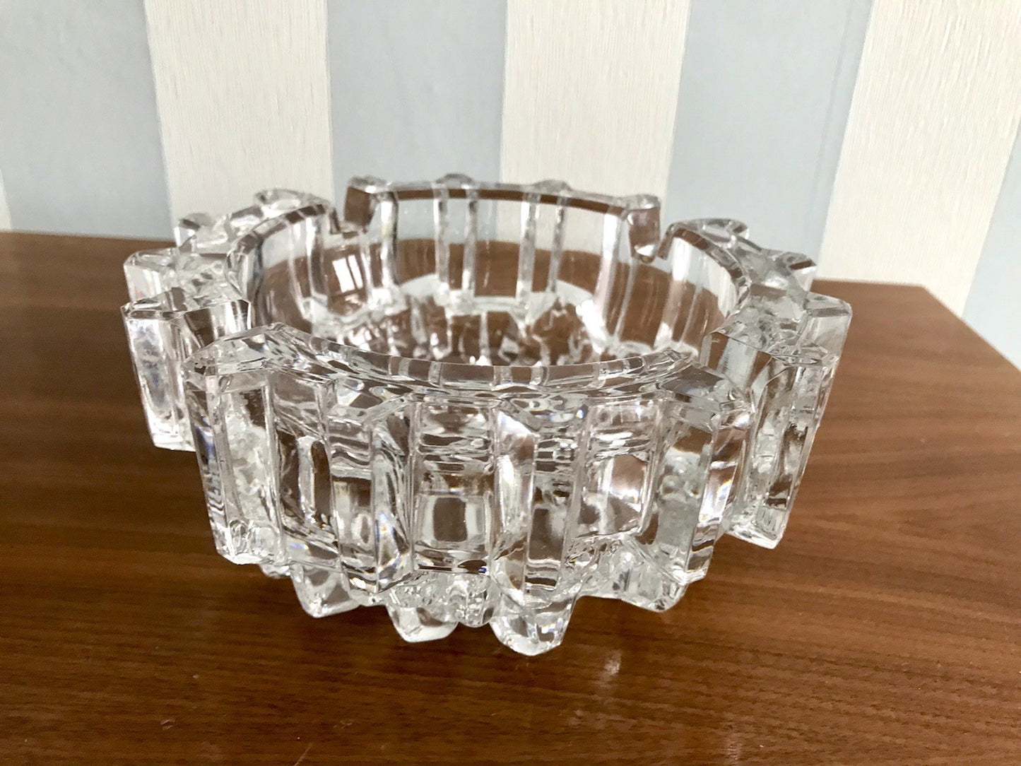 Vintage 70er Aschenbecher Ascher EDEL Kristallglas Bleikristall Schwer Skandi?
